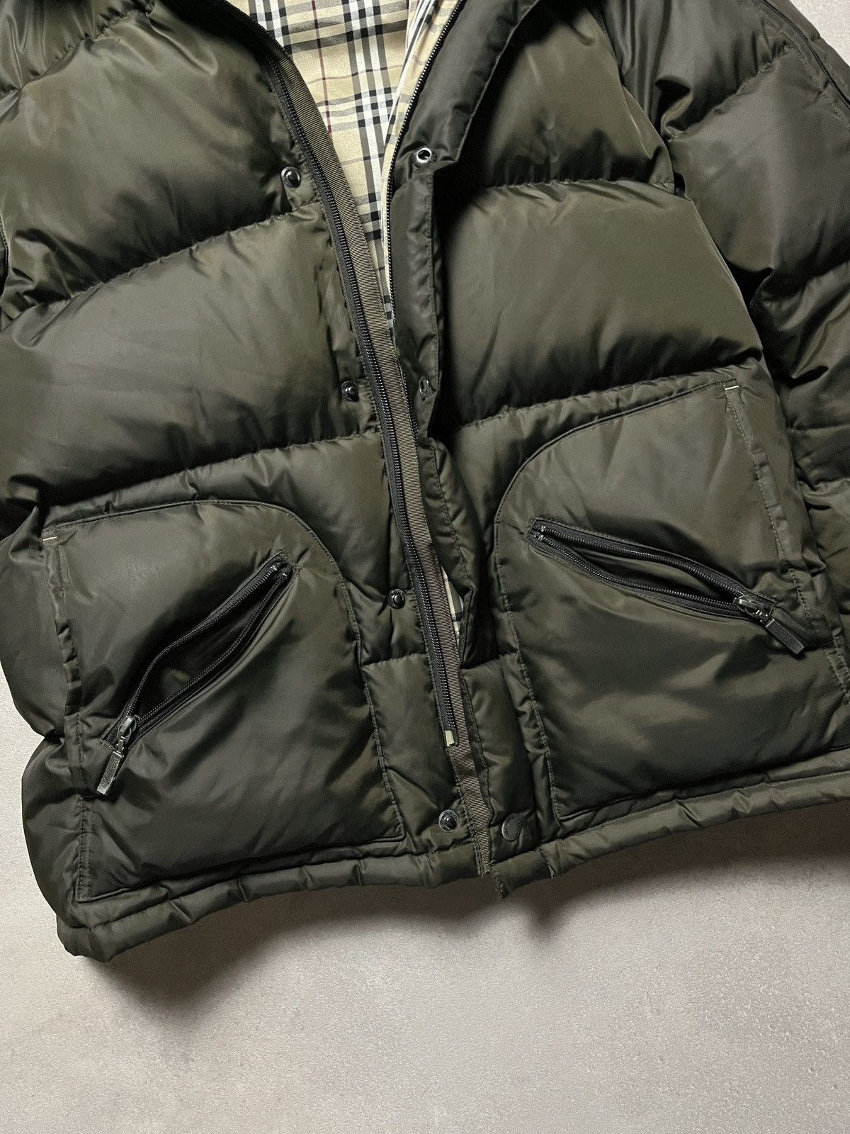 Burberry Vintage Burberry Black Label Japan Fur Puffer Green Jacket Size US M / EU 48-50 / 2 - 9 Thumbnail