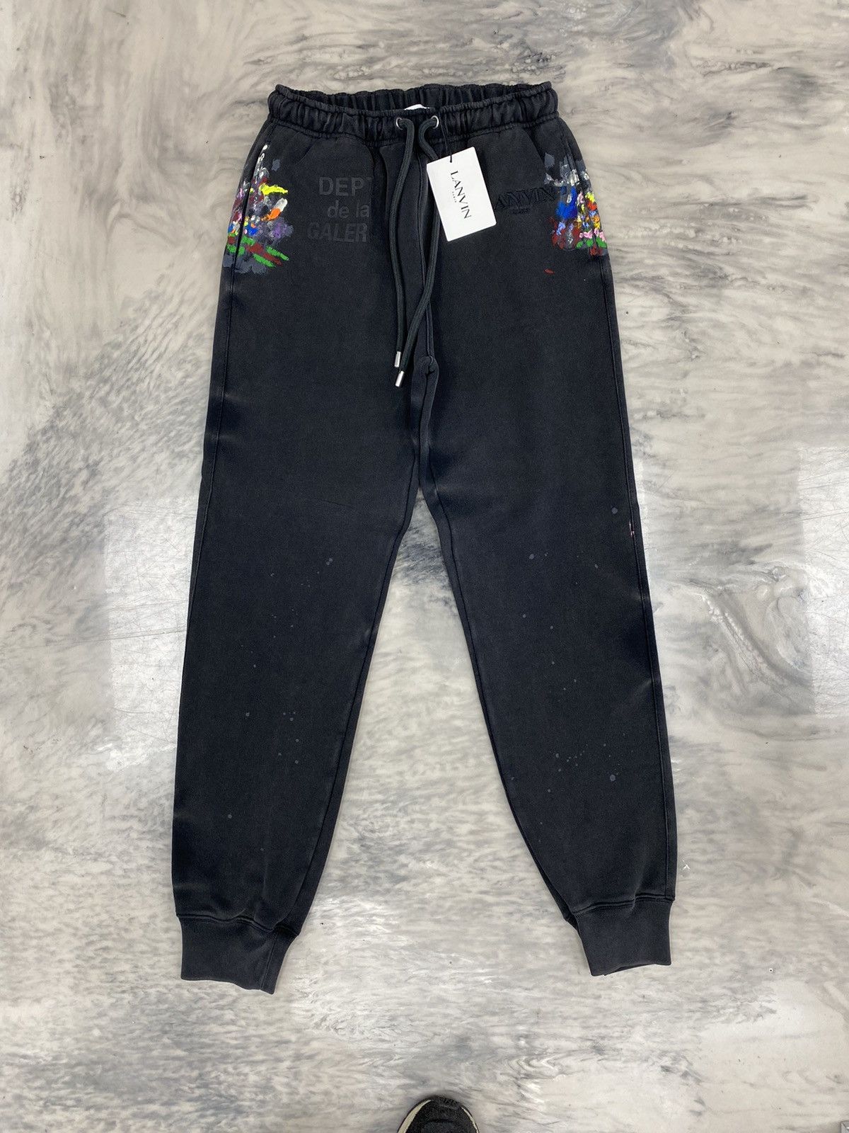 image of Gallery Dept x Lanvin Painted Joggers Sweatpants Black Small, Men's (Size 30)