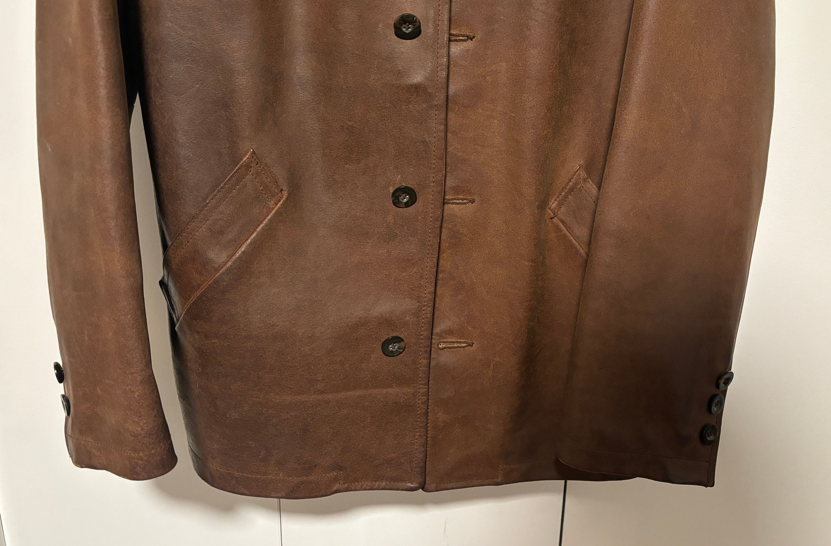 Aero Leathers $850 Brown Leather Button Closure Jacket - Small/ Medium Size US M / EU 48-50 / 2 - 3 Thumbnail
