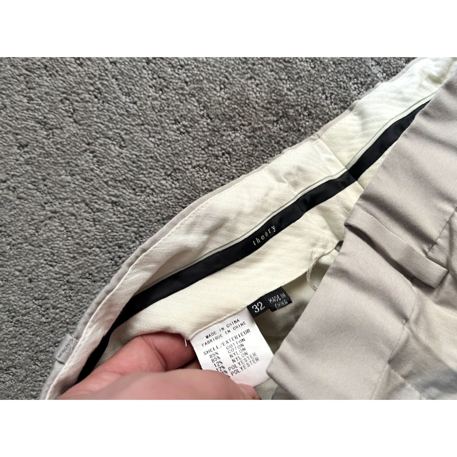 Theory Theory Mens Pants 32x28 Beige Flat Front Chino Lightweight Stretch Pocket Regular Fit Golf Casual Trousers Size US 32 / EU 48 - 5 Thumbnail