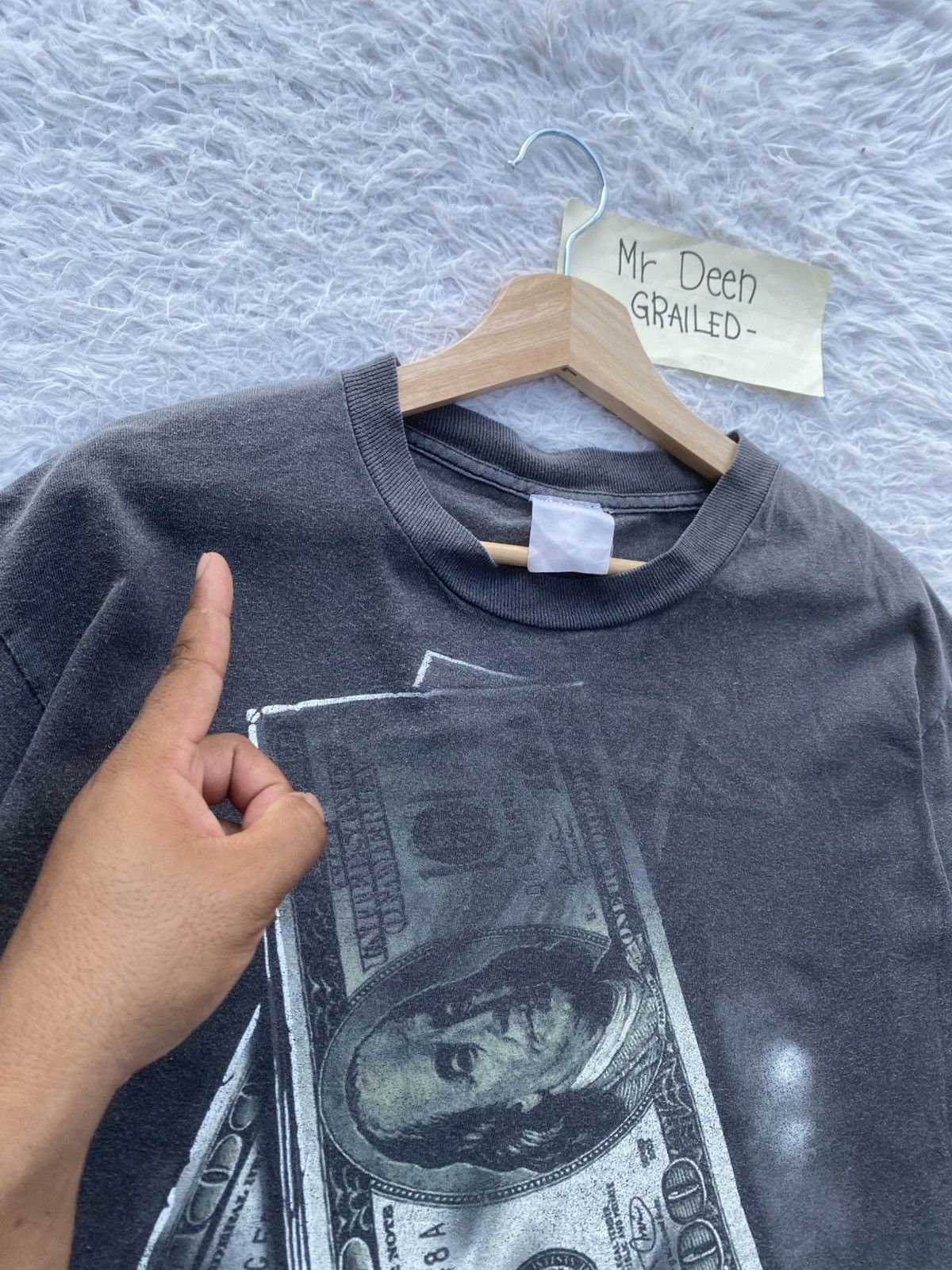 Vintage Vintage Hundred Dollar Bill Benjamin Franklin US Dollars tee Size US M / EU 48-50 / 2 - 11 Thumbnail