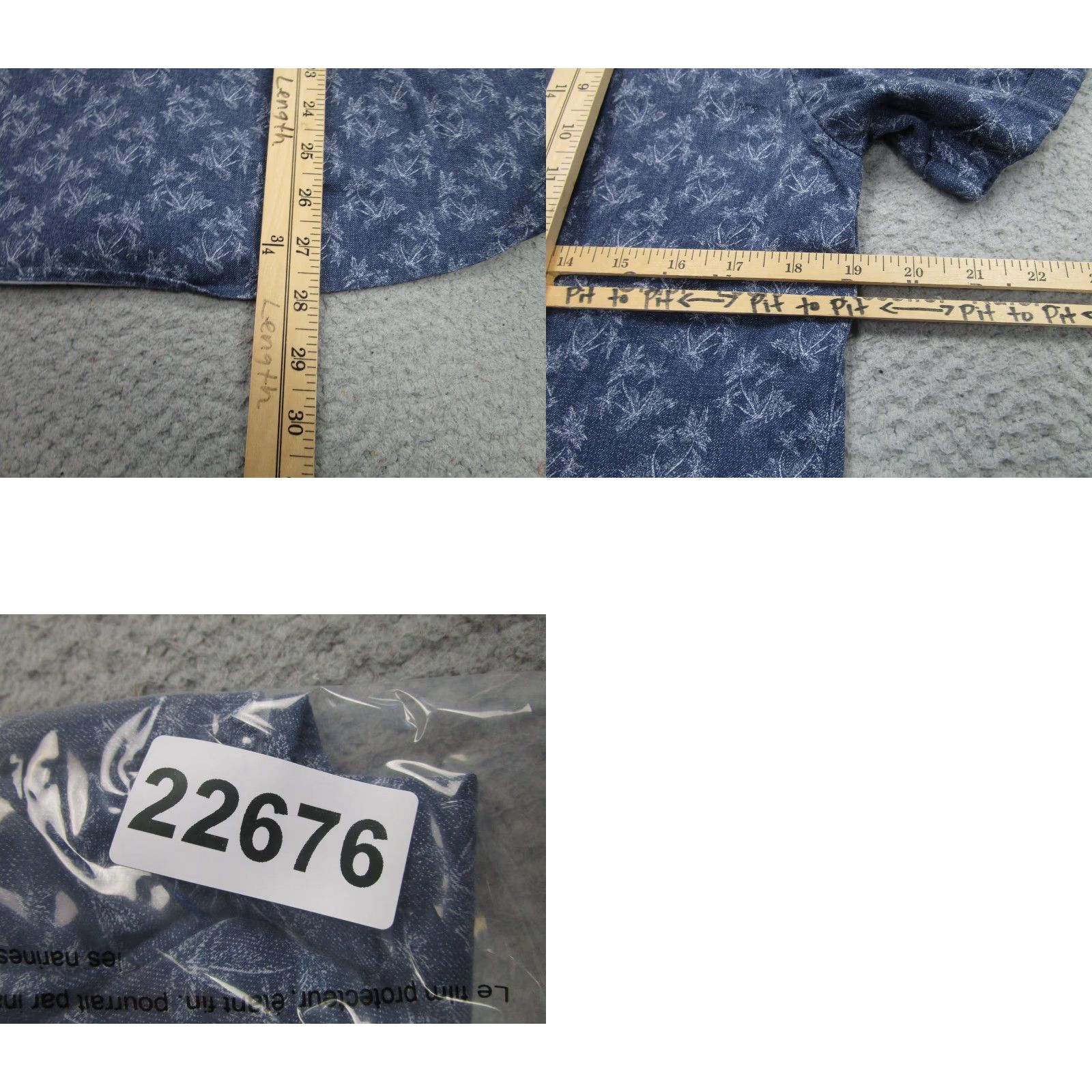 Ted Baker Ted Baker Shirt Mens Medium Blue Chambray Floral Print Short Sleeve Button Front Size US M / EU 48-50 / 2 - 8 Thumbnail