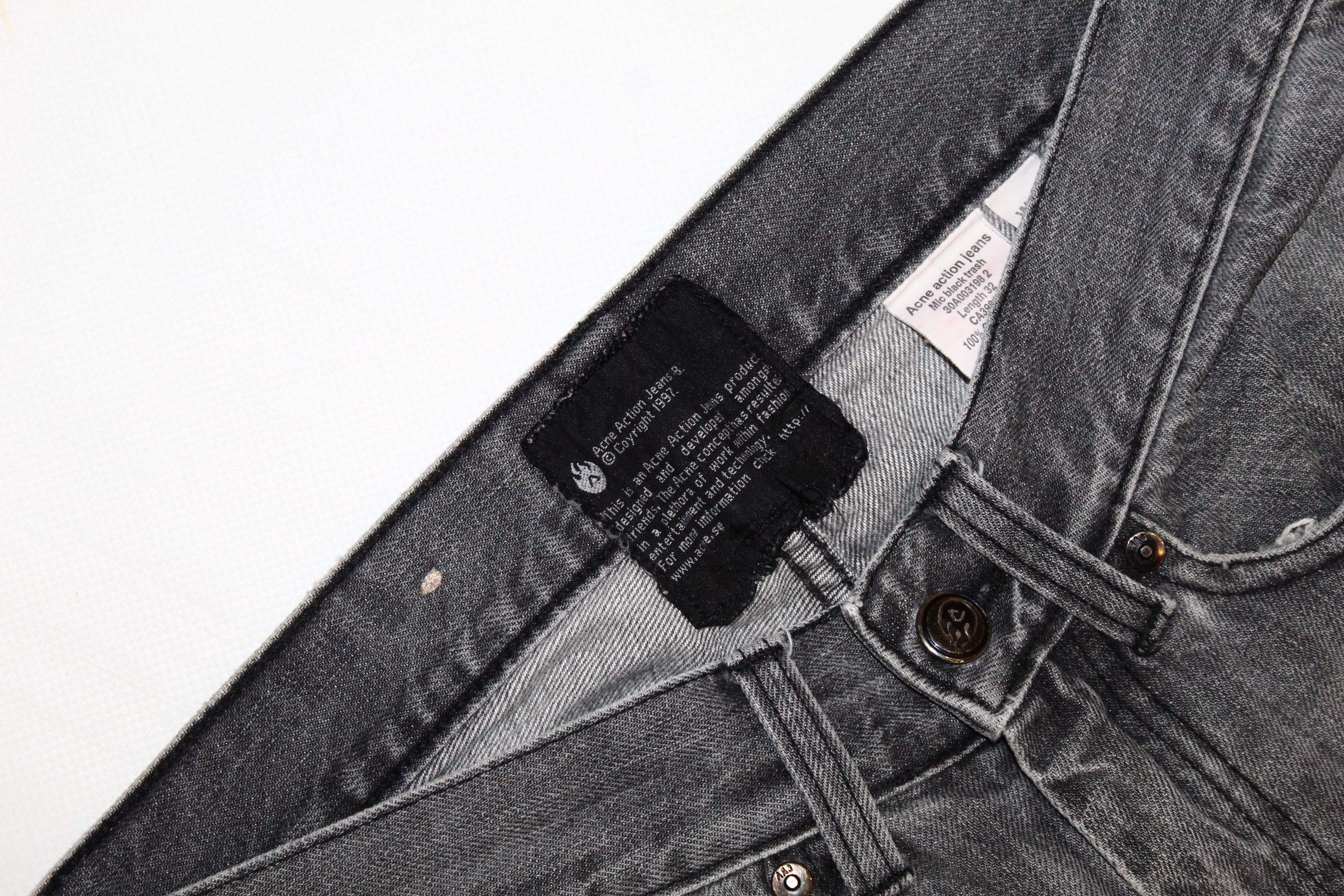Acne Studios VTG '97 Acne Action Jeans Mic Black Trash Faded Denim Size US 28 / EU 44 - 5 Thumbnail