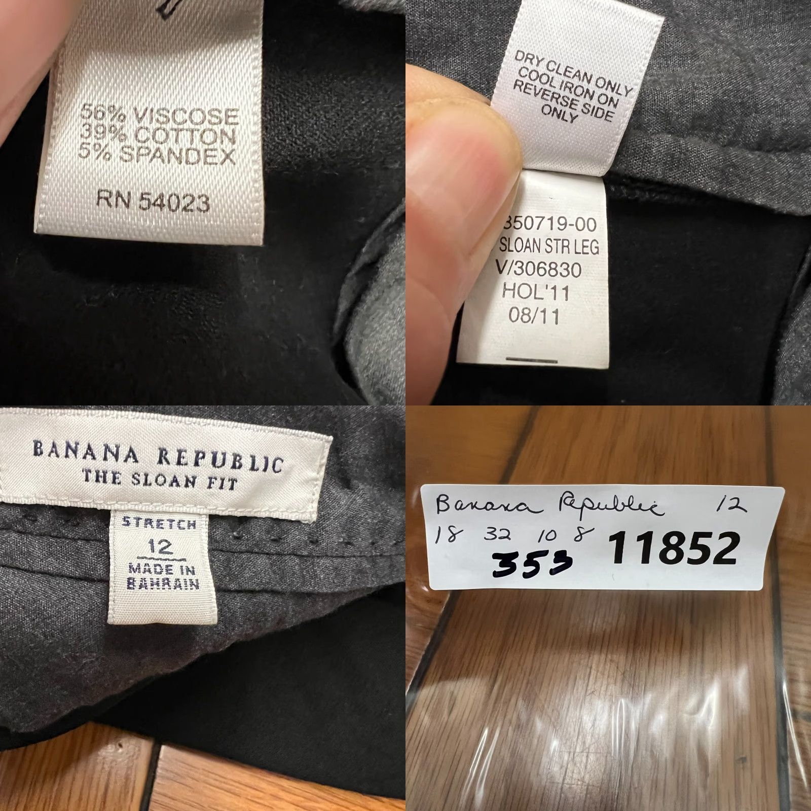 Banana Republic Banana Republic Sloan Dress Pants Women Size 12 Black 36x32 Straight Leg Womens Size 34" / US 12 / IT 48 - 8 Thumbnail