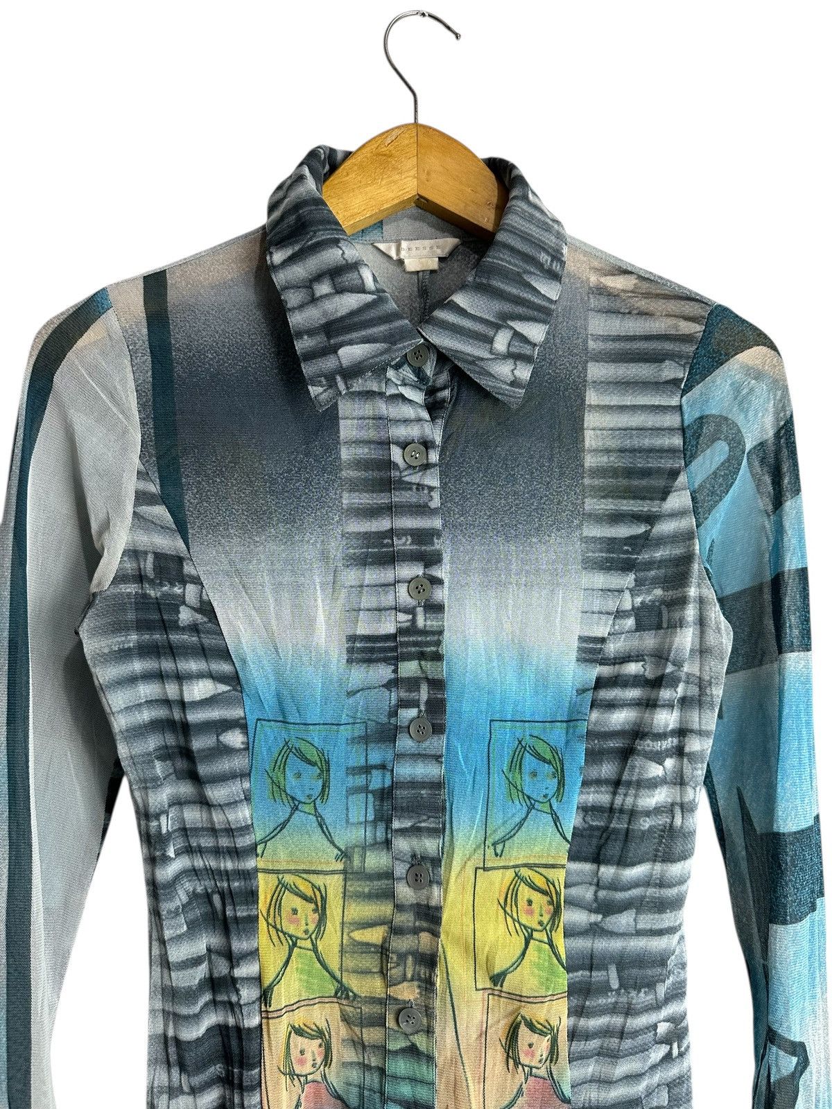 20471120 DEESSE SHIRT BUTTON AOP JEAN PAUL GAULTIER STYLE Size XS / US 0-2 / IT 36-38 - 4 Thumbnail