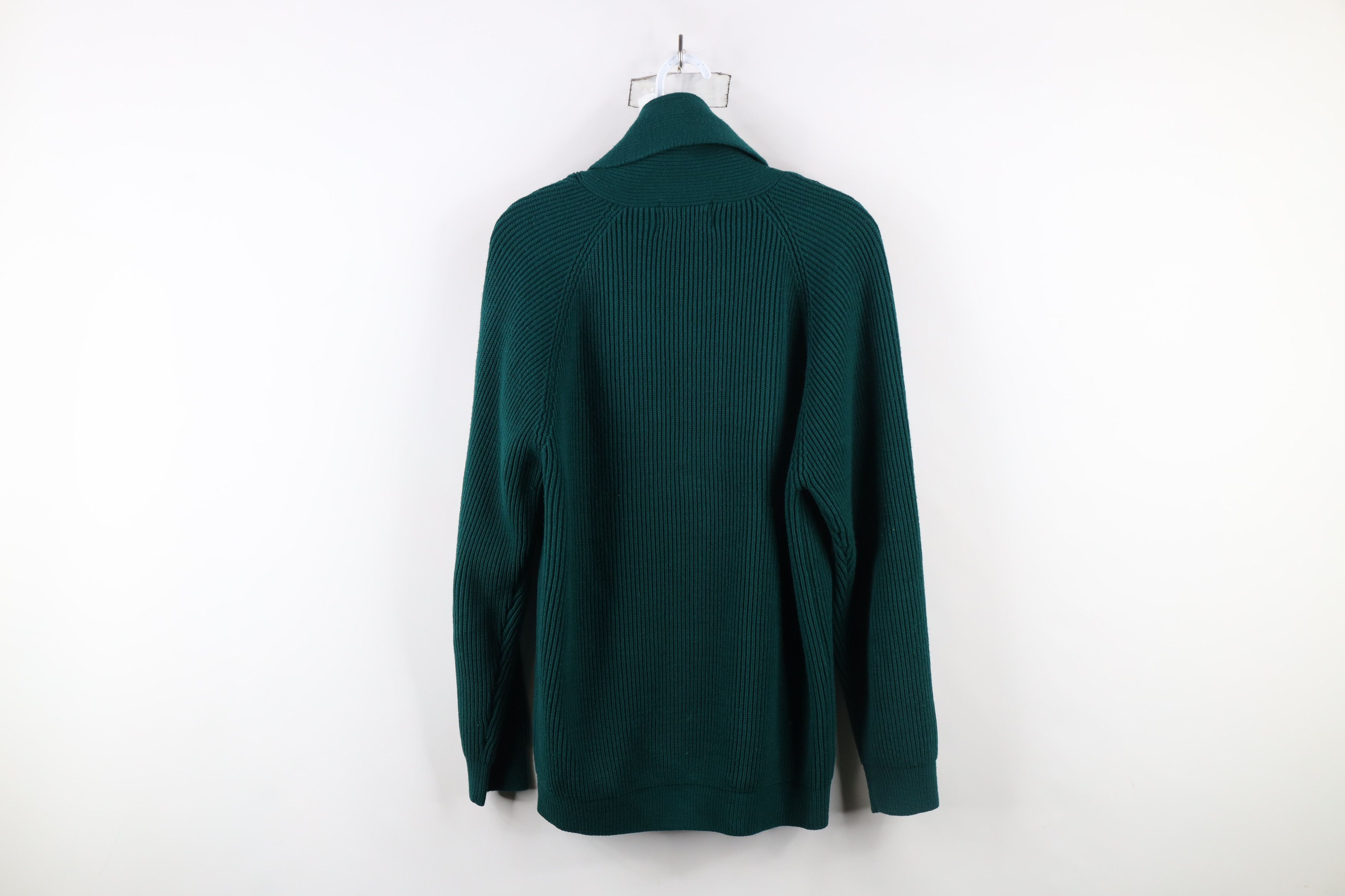 Vintage Vintage 70s Streetwear Ribbed Knit Shawl Cardigan Sweater Size L / US 10 / IT 46 - 8 Thumbnail