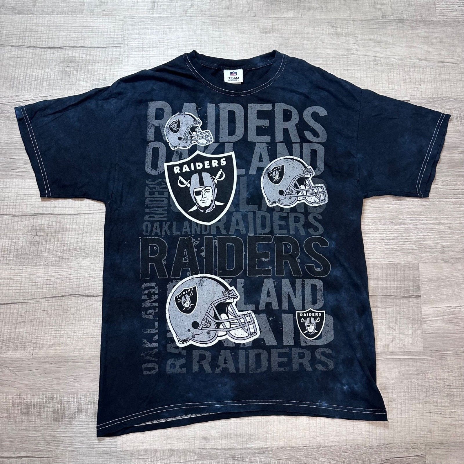 NFL Team Apparel NFL Oakland Raiders Tye Dye T-Shirt Black Y2K Size US L / EU 52-54 / 3 - 1 Thumbnail