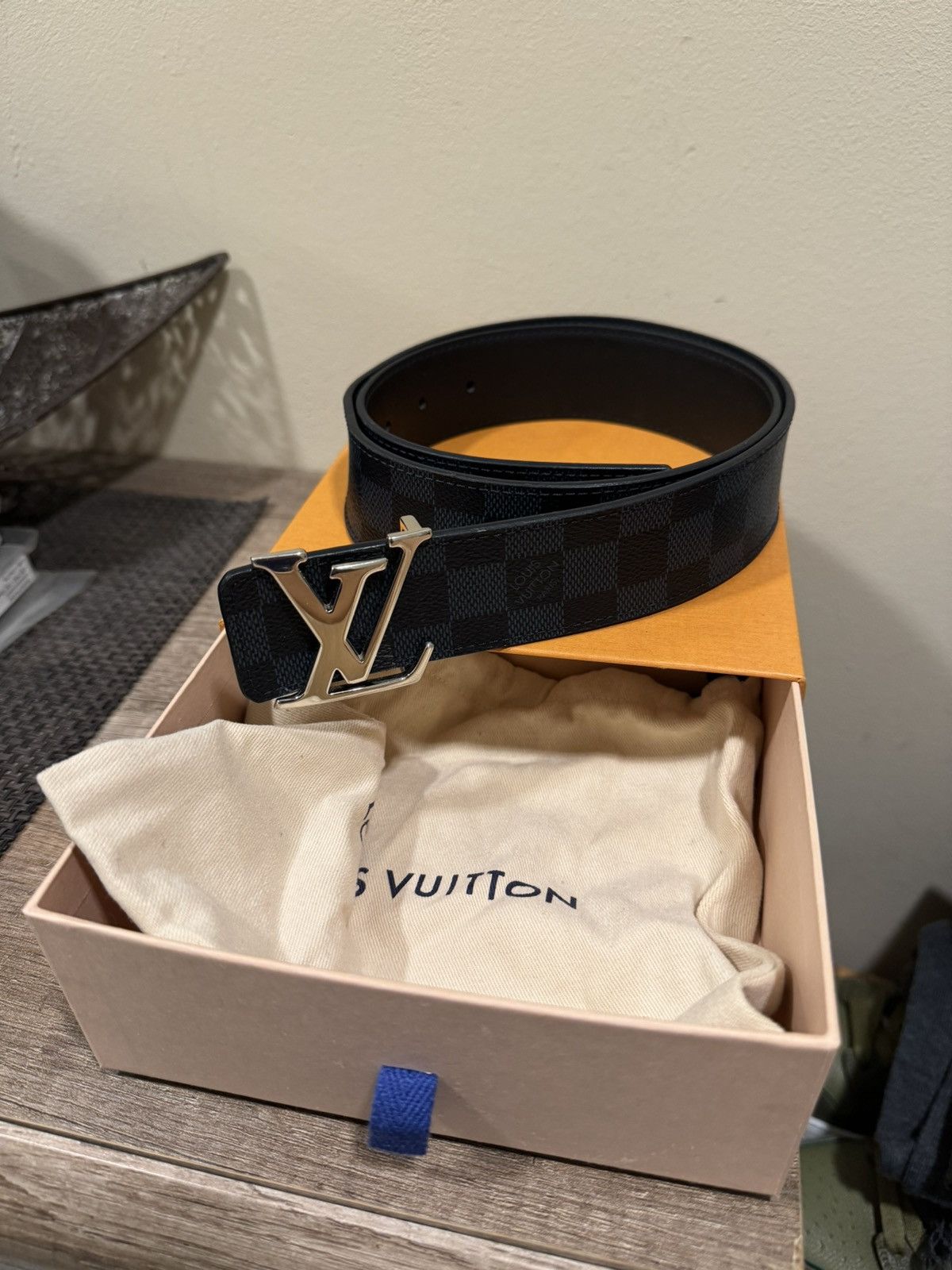 louis vuitton checkered belt