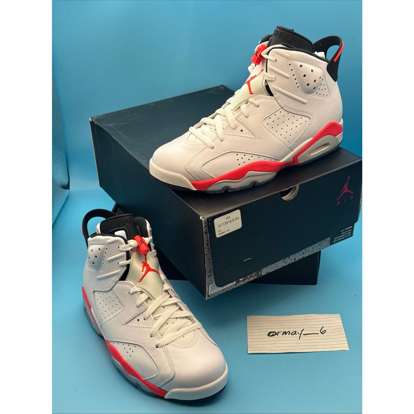 Jordan Brand Air jordan 6 Retro 2014 White Infrared m8.5 Size US 8.5 / EU 41-42 - 1 Thumbnail