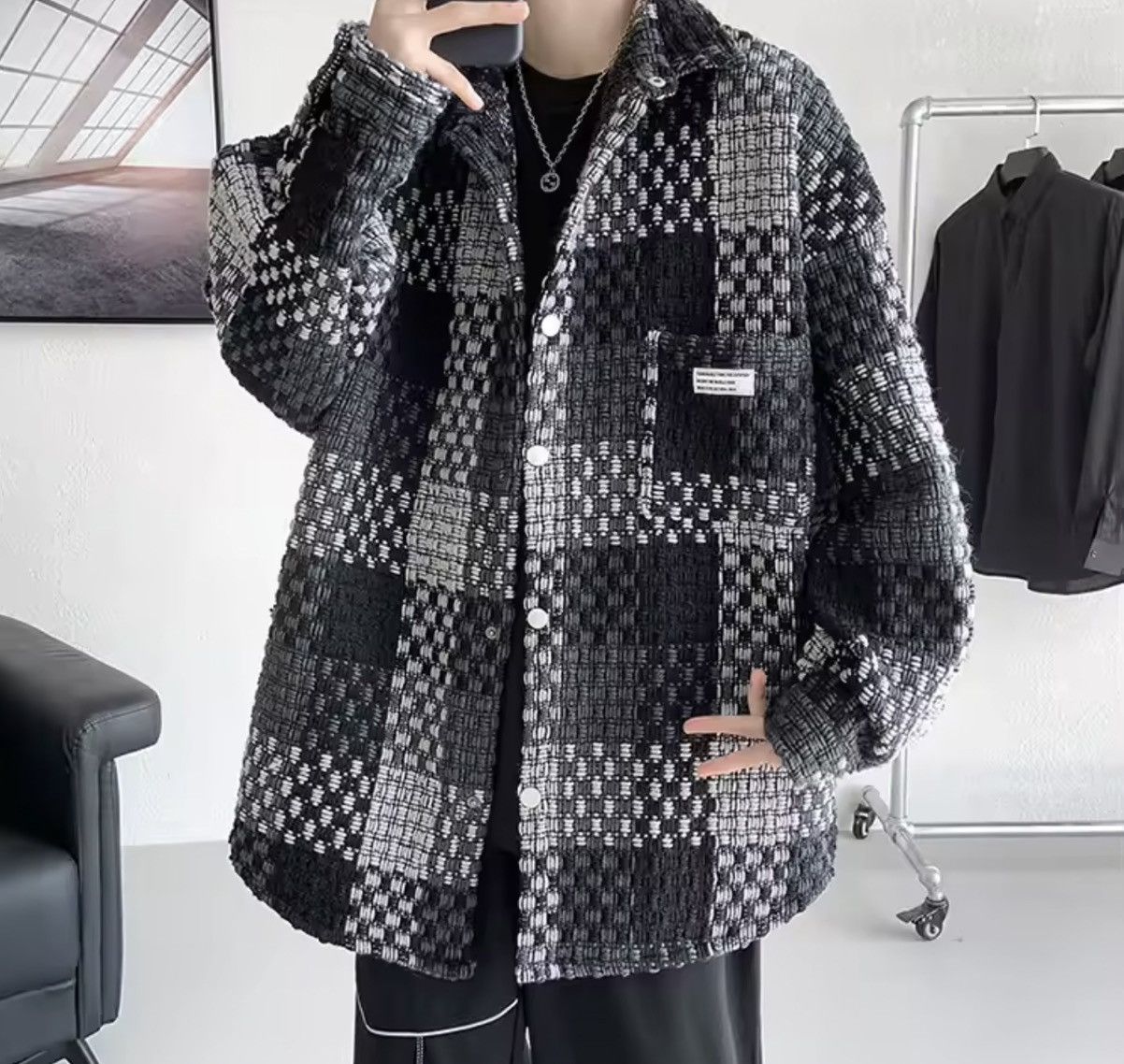 Japanese Brand Casual Plaid Knit Shirt Size US L / EU 52-54 / 3 - 2 Thumbnail