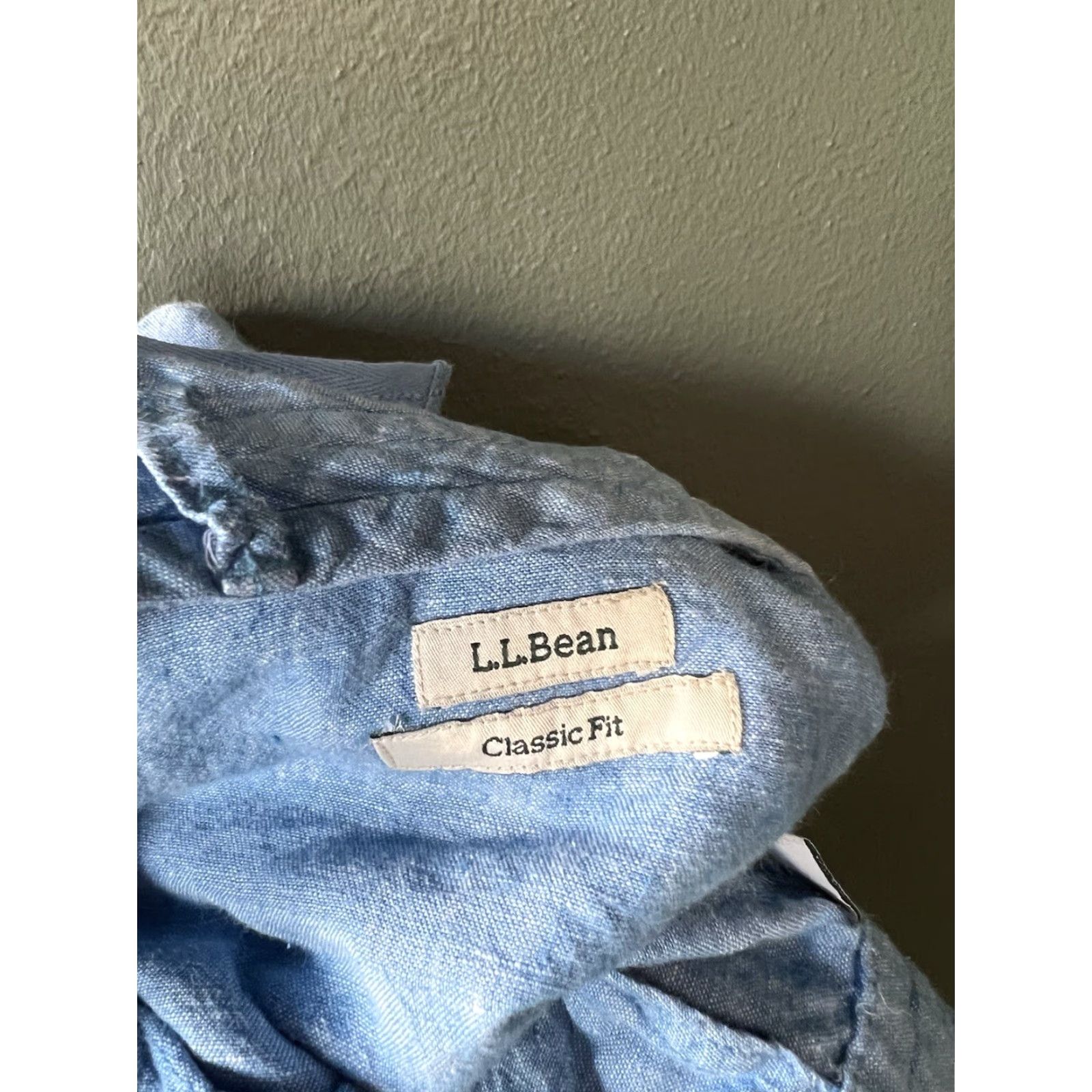Vintage LL Bean Womens Blue Linen Straight Leg Pants w/ Drawstring Size 14 Classic Fit Size 36" / US 14 / IT 50 - 4 Thumbnail