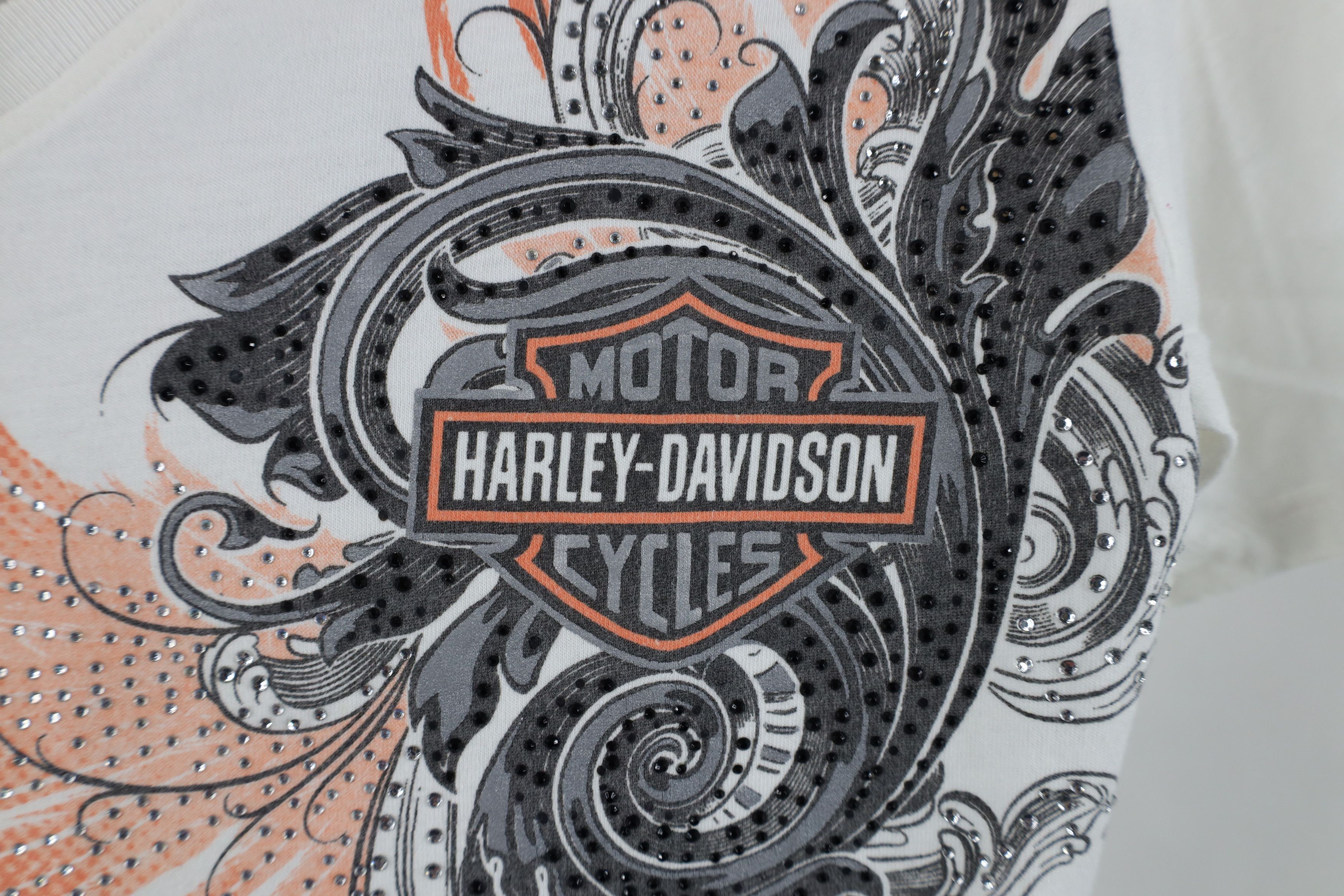 Harley Davidson Y2K Harley Davidson Sequin V-Neck Short Sleeve T-Shirt Size M / US 6-8 / IT 42-44 - 4 Thumbnail