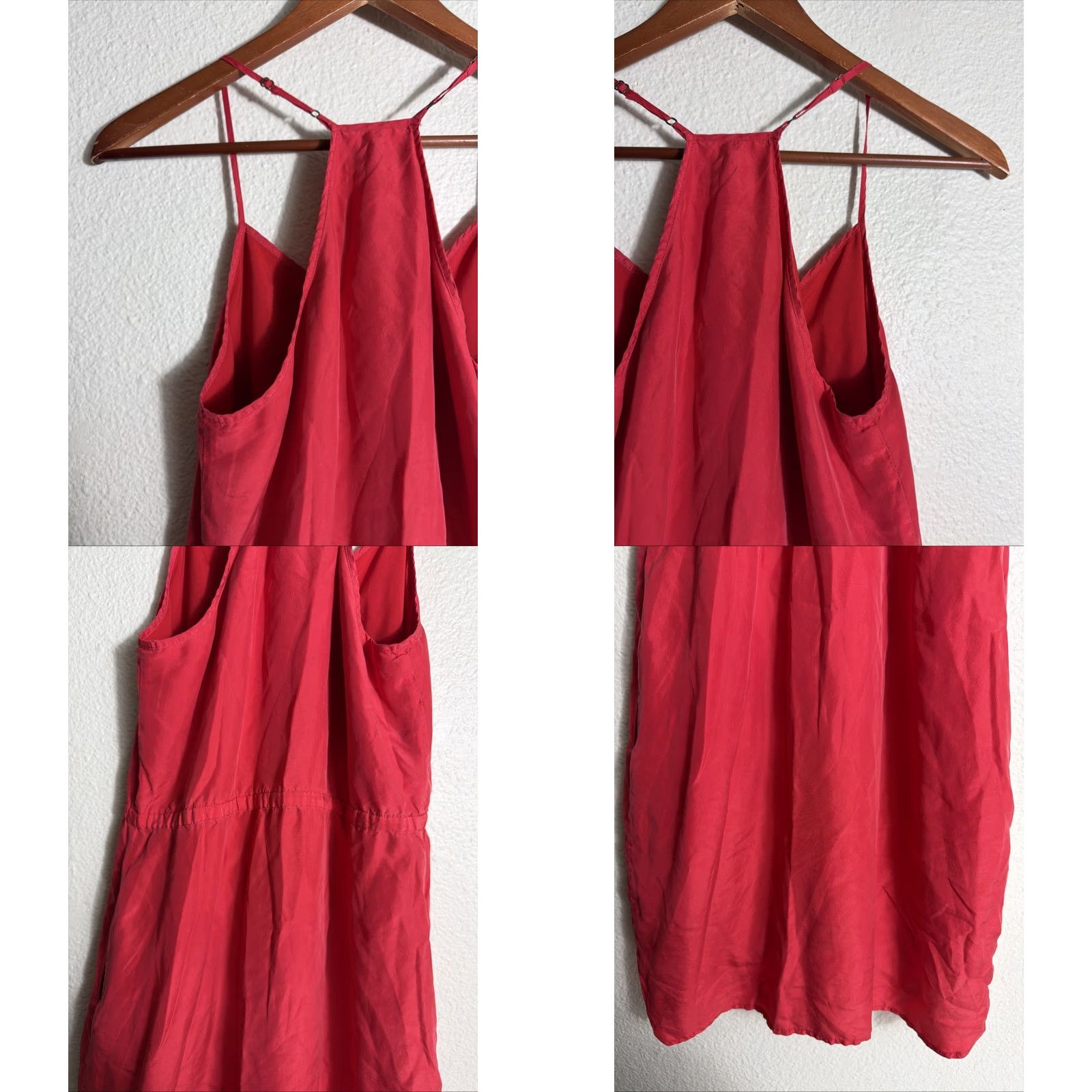 Madewell Madewell Drawstring Racerback 100% Silk Daybreak Dress Red Size 0 Womens Size XS / US 0-2 / IT 36-38 - 9 Thumbnail