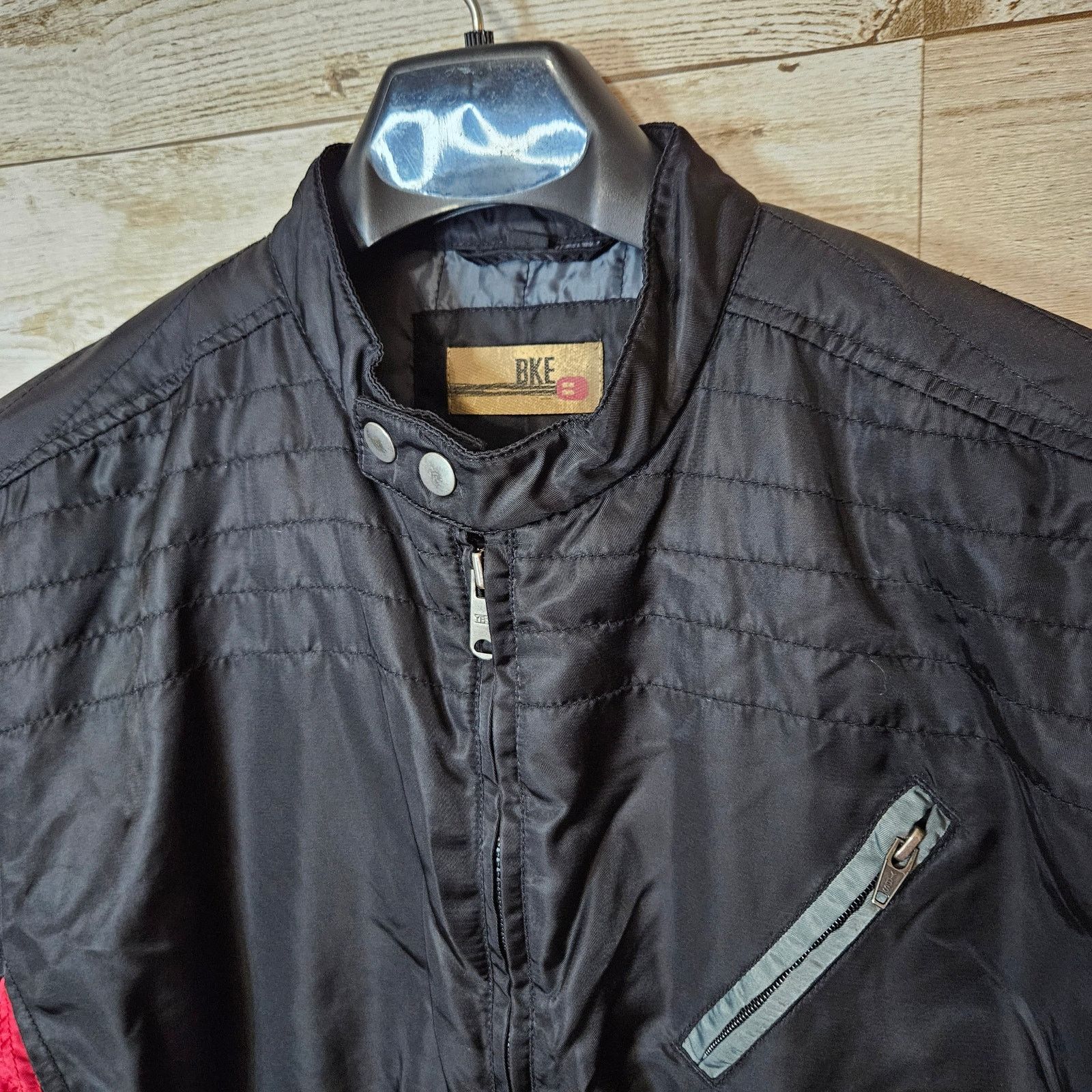 BKE Quilted Moto Bomber Jacket Y2K Quilted Biker