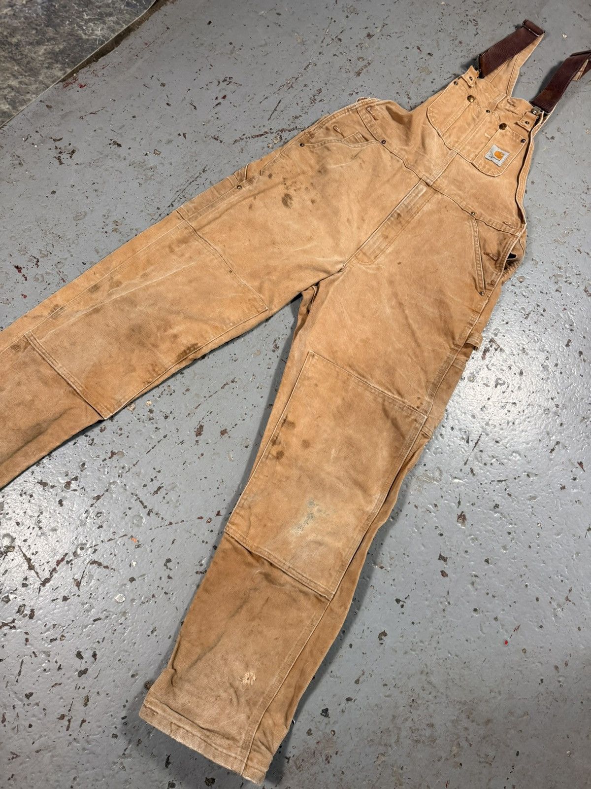 Vintage Perfectly Distressed Carhartt Beige Overalls