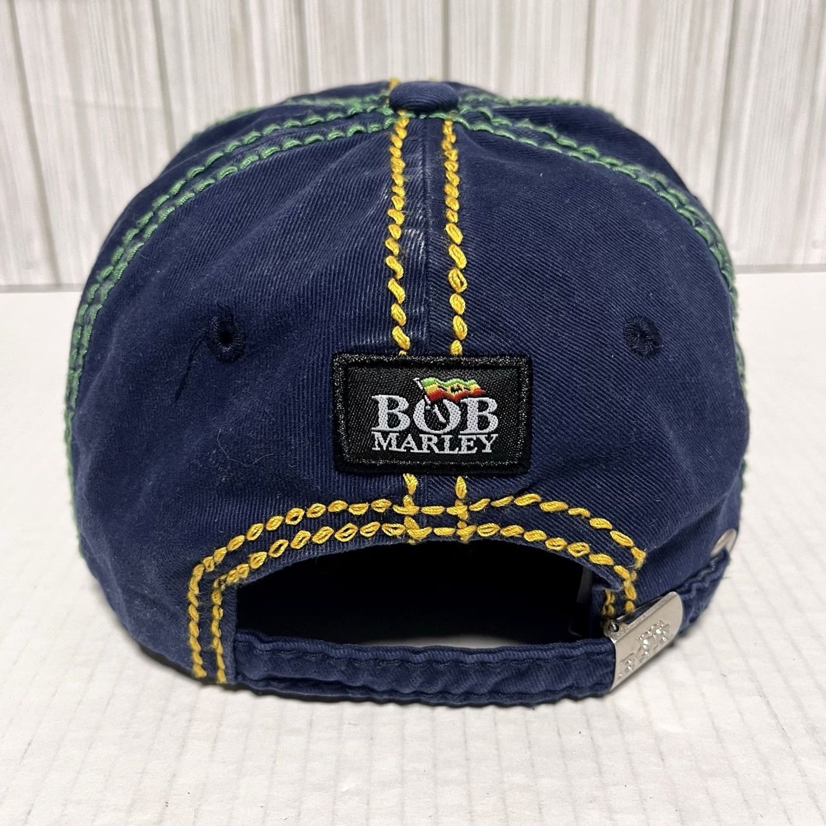 Vintage Bob Marley Hat Cap One Love Mens Dad Strap Back Navy Blue Casual Adjustable Hat Size ONE SIZE - 5 Thumbnail