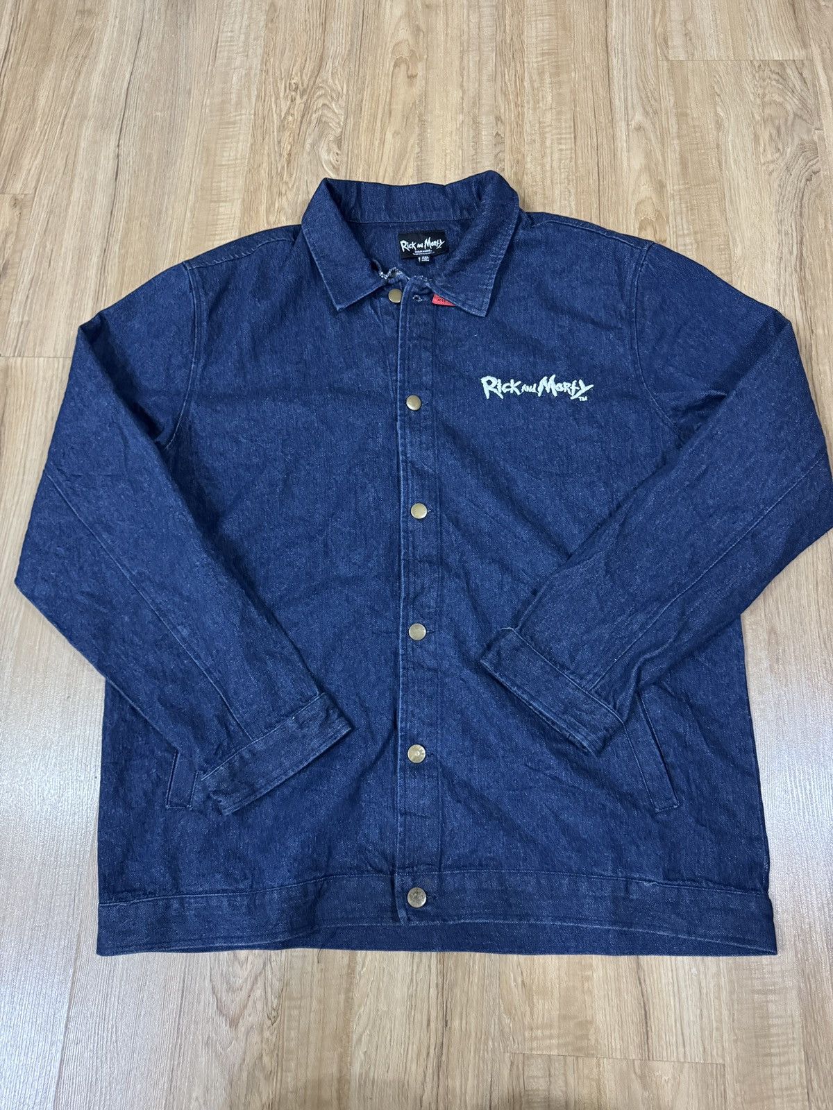 Cartoon Network Rick And Morty fuck finger embroidery denim jacket Size US XL / EU 56 / 4 - 1 Thumbnail