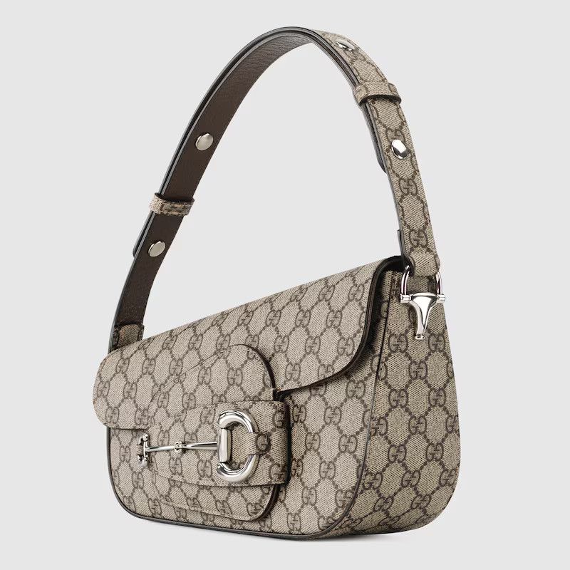 Gucci o1s1wg110225 Size:OS/ Horsebit Mini Shoulder Bag Beige/Brown Size ONE SIZE - 7 Thumbnail