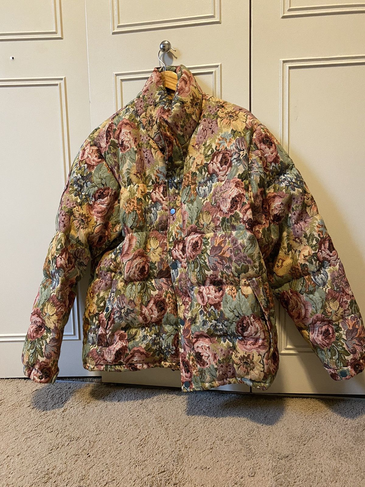 image of Golf Wang Garden Puffer Jacket in Floral, Men's (Size Large)