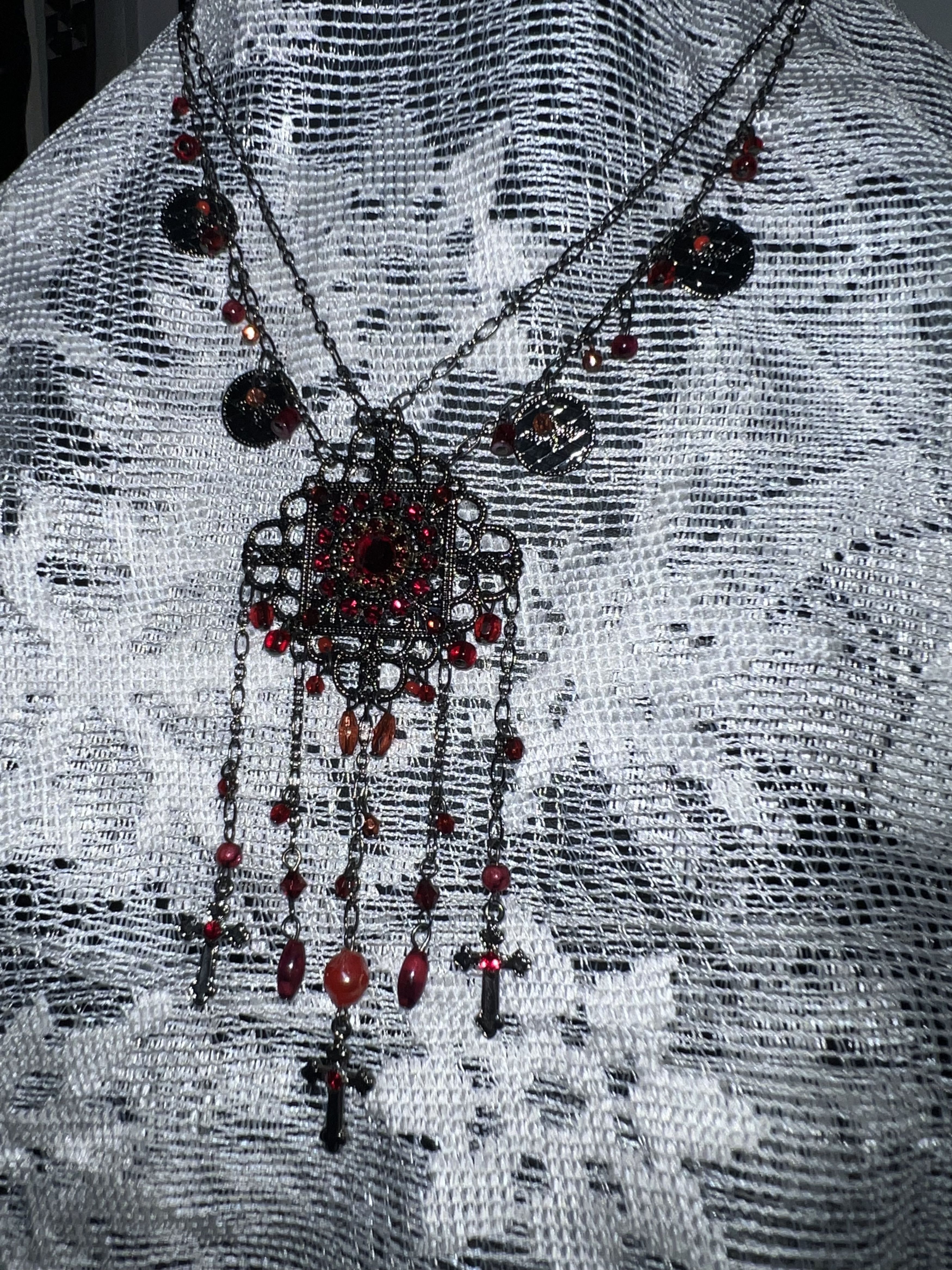 Japanese Brand Gothic Victorian Red Necklace 🥀 Size ONE SIZE - 9 Thumbnail