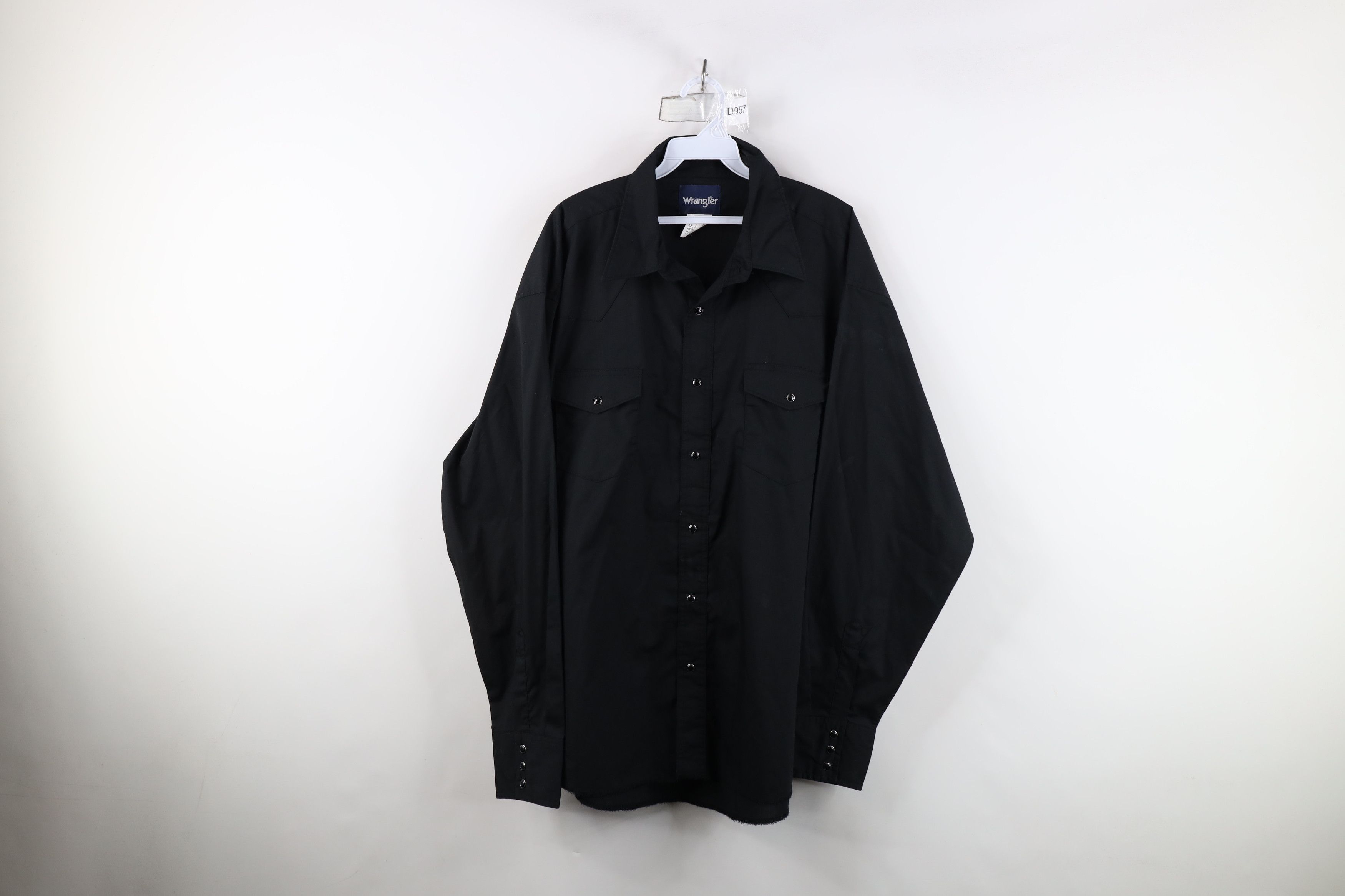 Wrangler Vintage 90s Wrangler Cowboy Snap Button Collared Shirt Black Size US XXL / EU 58 / 5 - 1 Thumbnail