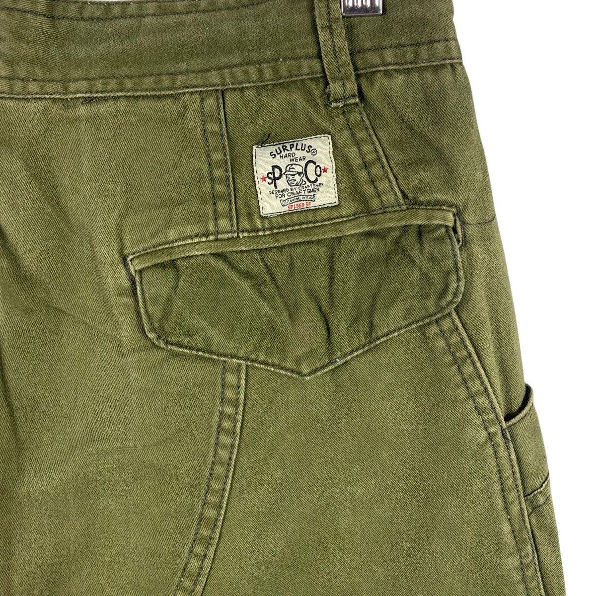 Japanese Brand SURPLUS SEMINARY Army colour cargo pants Size US 31 - 19 Thumbnail