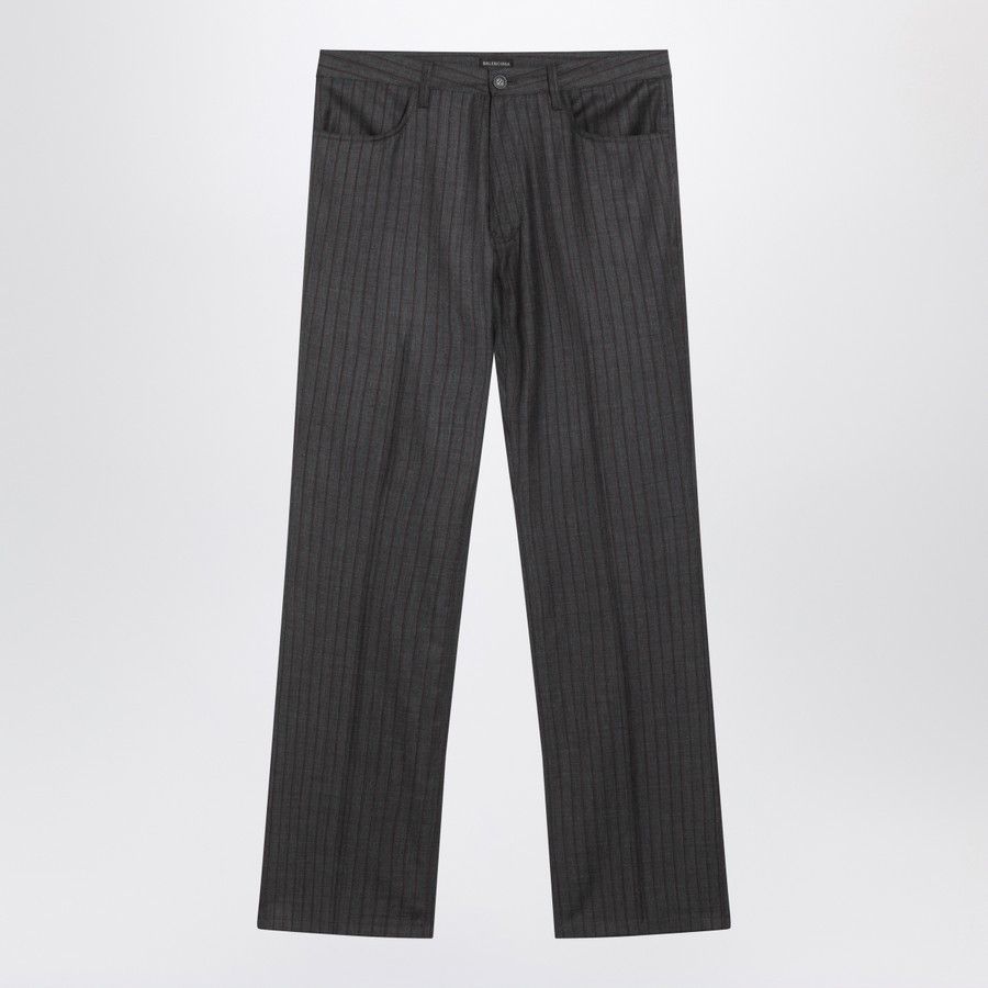 o1d2blof0226 Pinstripe Wool Pants in Gray