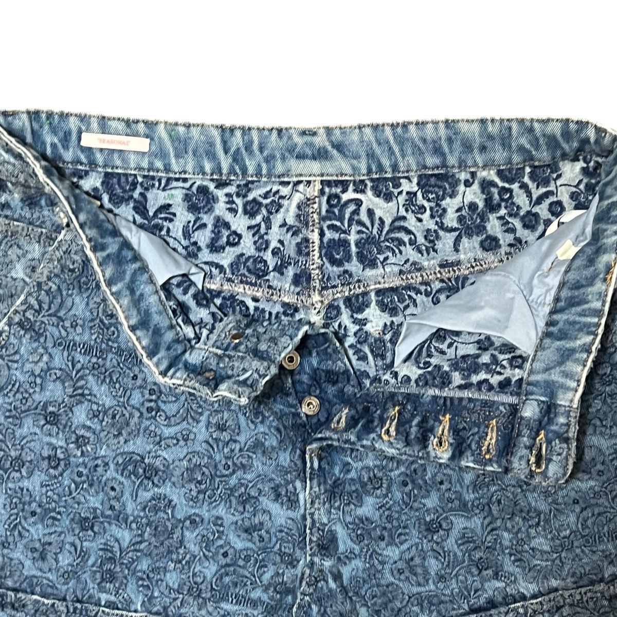 Off-White Off White 23SS Flower Embroidery Carpenter Flare Denim Blue Size US 34 / EU 50 - 3 Thumbnail