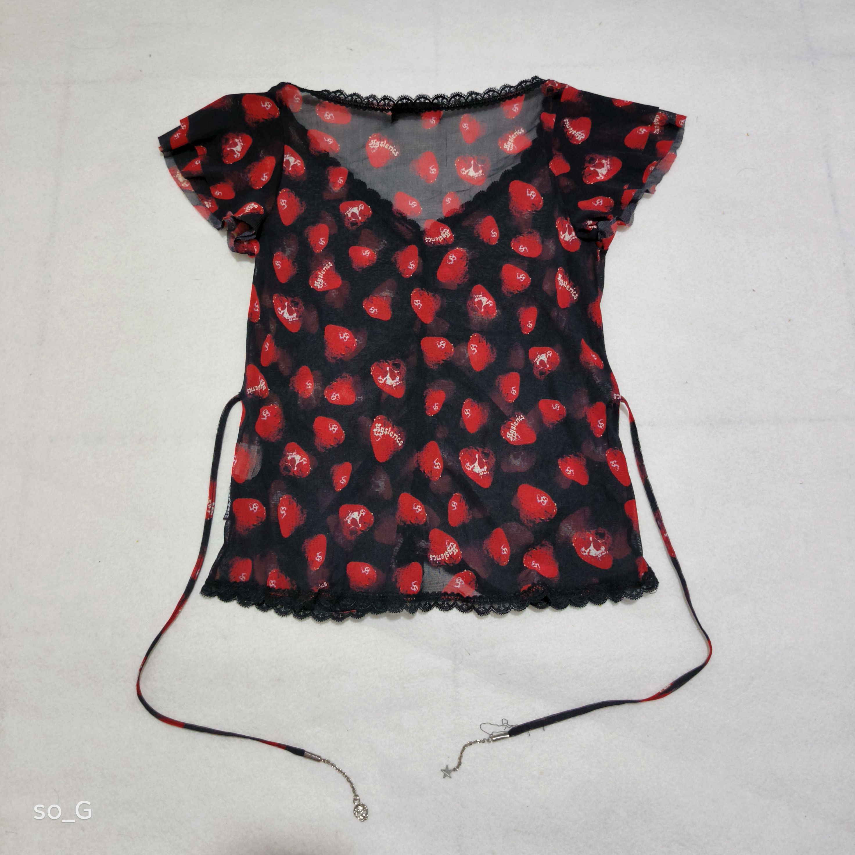 Hysteric Glamour Hysteric Glamour Skull Berry Mesh Semi Transparent Top Size ONE SIZE - 2 Thumbnail