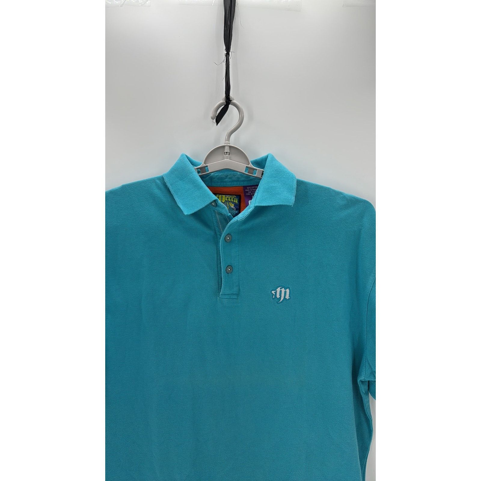 Mecca Mecca Men's Short Sleeve Polo Shirt Vintage teal 90s sz L Size US L / EU 52-54 / 3 - 3 Thumbnail
