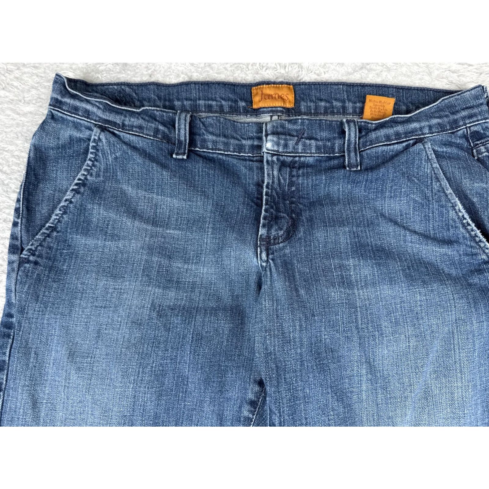 Denime James Jeans Womens Bootcut Jeans 32 Blue Medium Wash Mid Rise Stretch Denim 32x34 Size 24" / US 00 / IT 34 - 4 Thumbnail