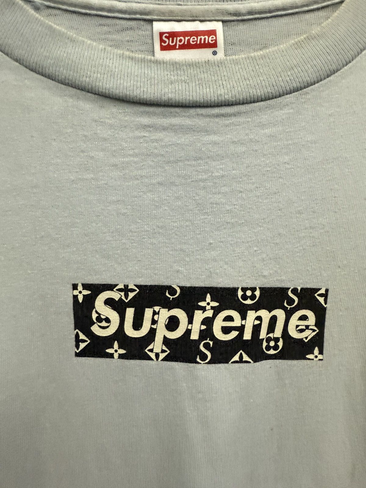 Supreme Supreme LV Monogram Box Logo Ice Blue Cease And Desist Tee Size US XL / EU 56 / 4 - 4 Thumbnail