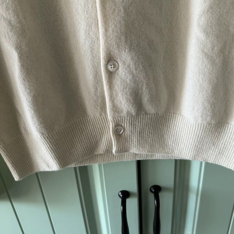 Comme des Garcons Comme Des Garcons White Heart Embroidered Cardigan Size L / US 10 / IT 46 - 7 Thumbnail