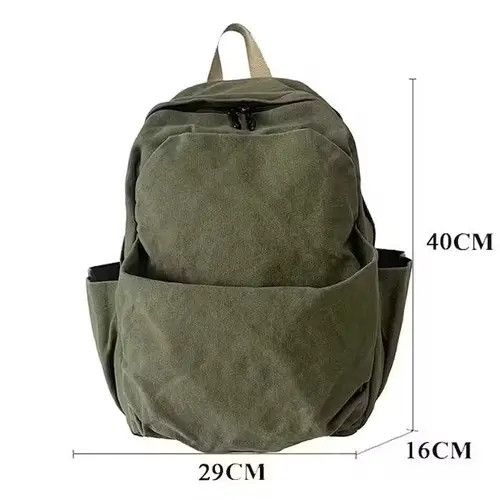 Japanese Brand Fashion Canvas backpack aesthetic Size ONE SIZE - 3 Thumbnail