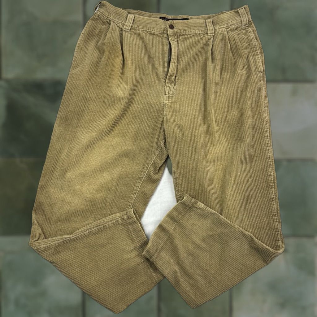 Vintage VINTAGE On The Brink Pants Khaki Corduroy 34x29 Adult Casual 90s Mens Relaxed Baggy 90s Size US 34 / EU 50 - 1 Thumbnail