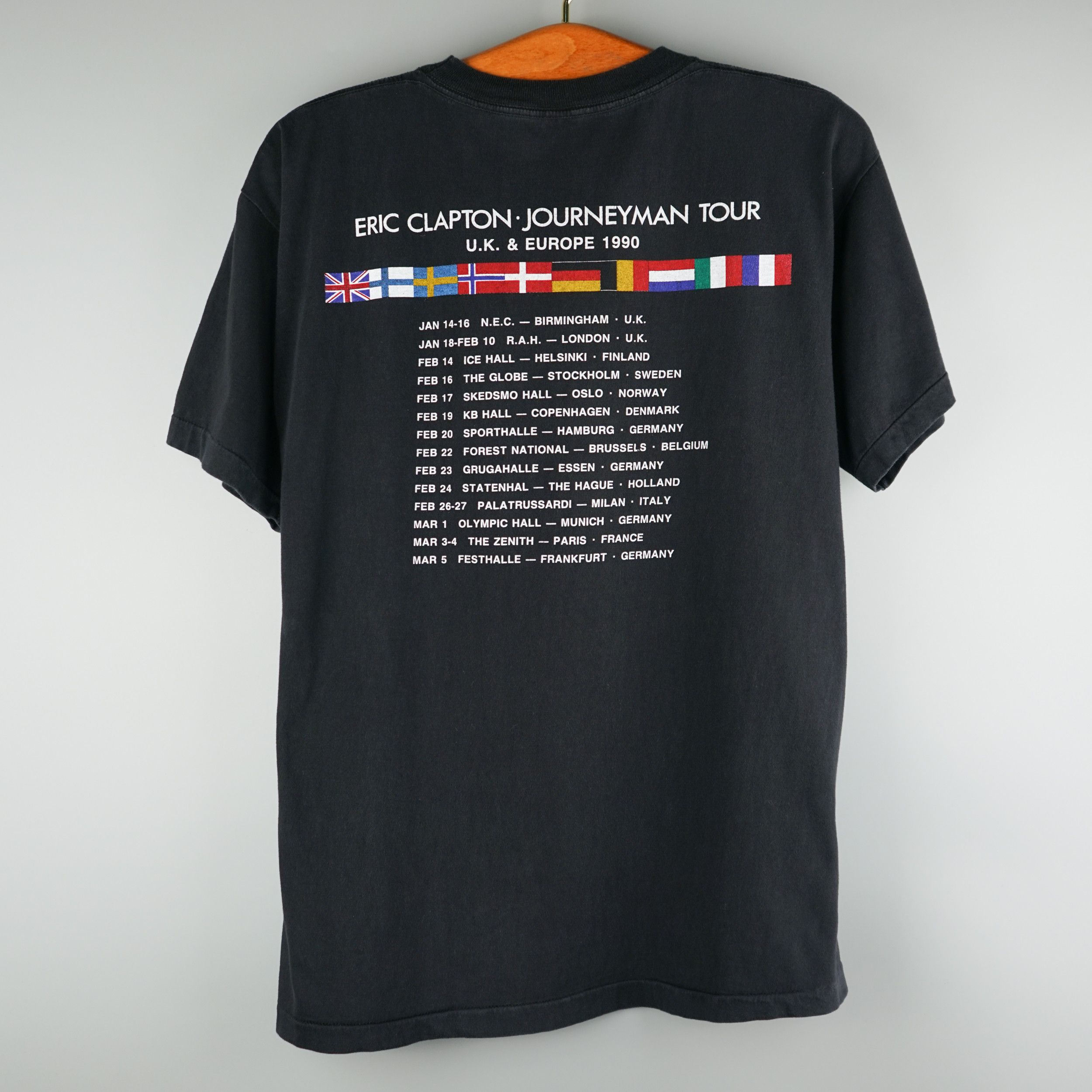 Band Tees × Vintage Vintage 1990 Eric Clapton World Tour T-Shirt Size US L / EU 52-54 / 3 - 7 Thumbnail