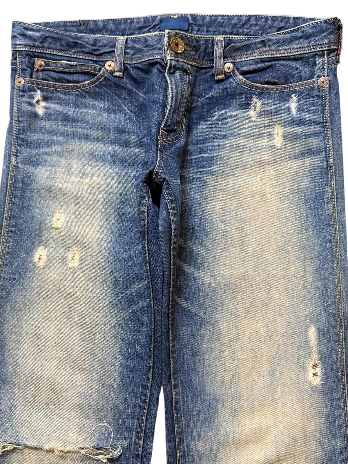 Edwin Vintage Y2K Edwin Mud Wash Faded Distressed Wide Leg Flare Size US 32 / EU 48 - 3 Thumbnail