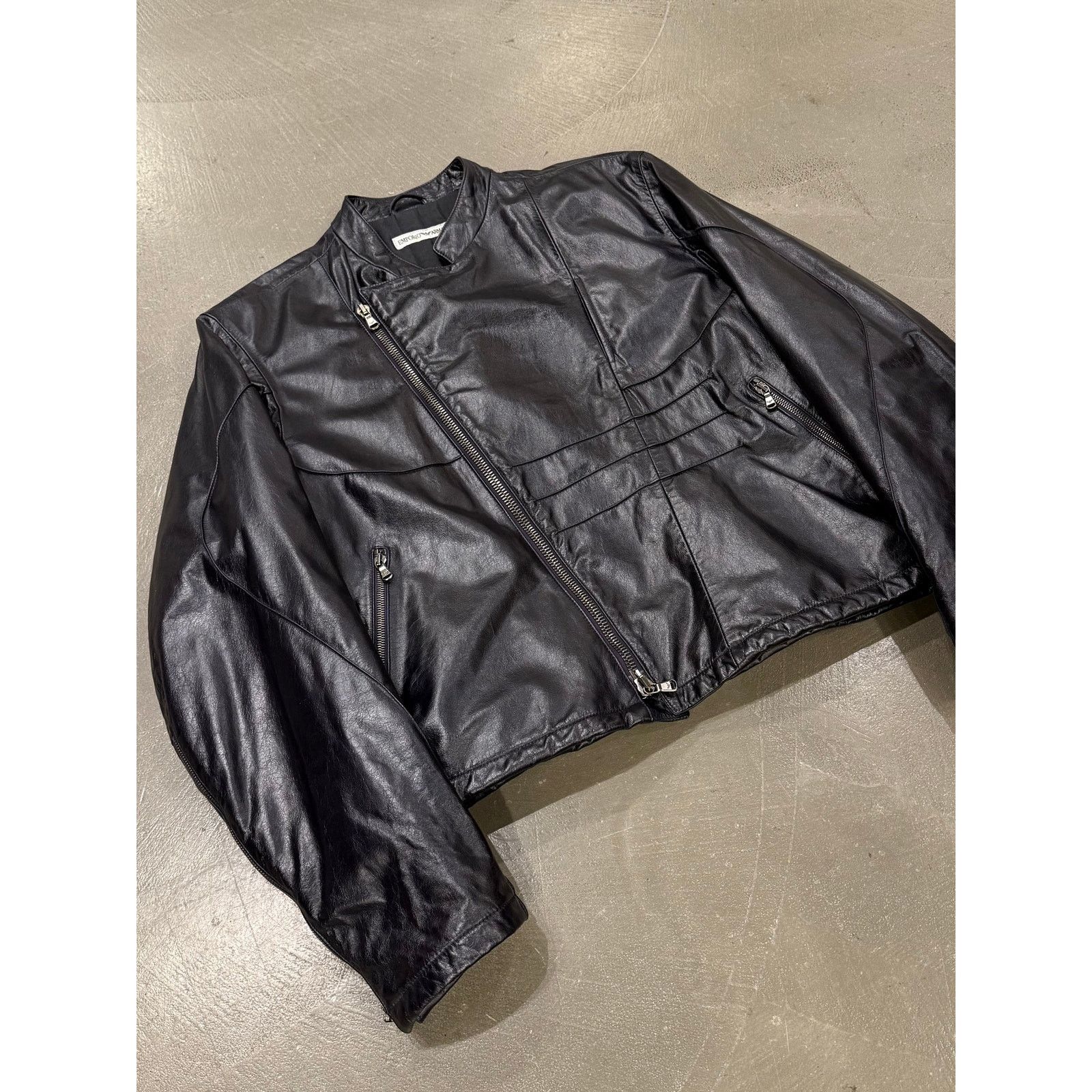 Giorgio Armani 1990s Emporio Armani moto biker leather jacket Size US L / EU 52-54 / 3 - 3 Thumbnail