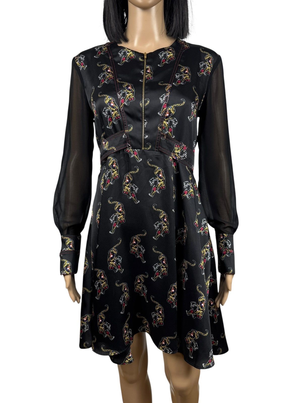 Sandro Sandro Printed Dress Mesh Sleeves size 2 Polyester Size M / US 6-8 / IT 42-44 - 3 Thumbnail
