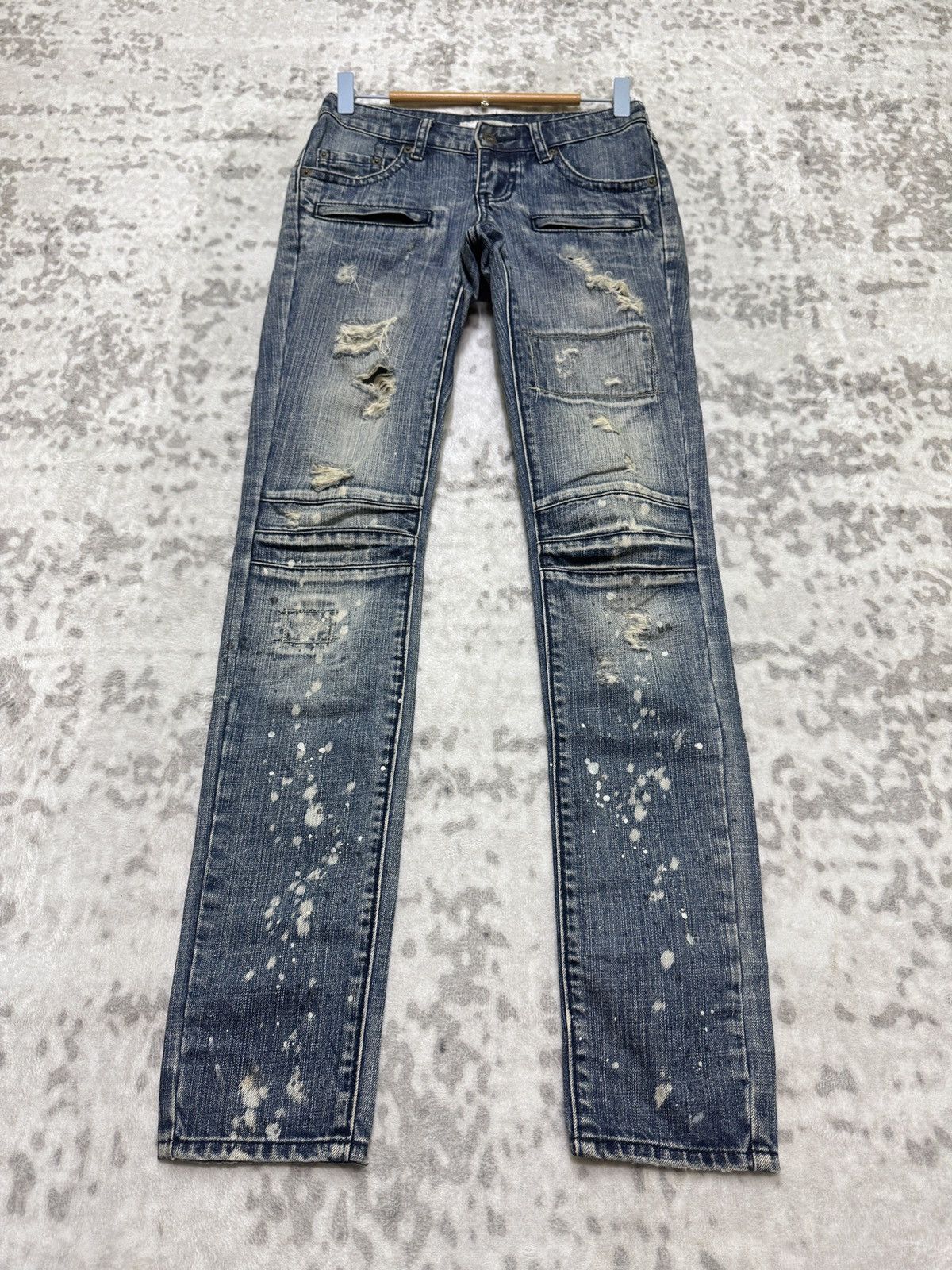 5351 POUR LES FEMMES Archive 5351 Pour Les Fammes Distressed Slim Biker jeans Size 26" / US 2 / IT 38 - 1 Thumbnail