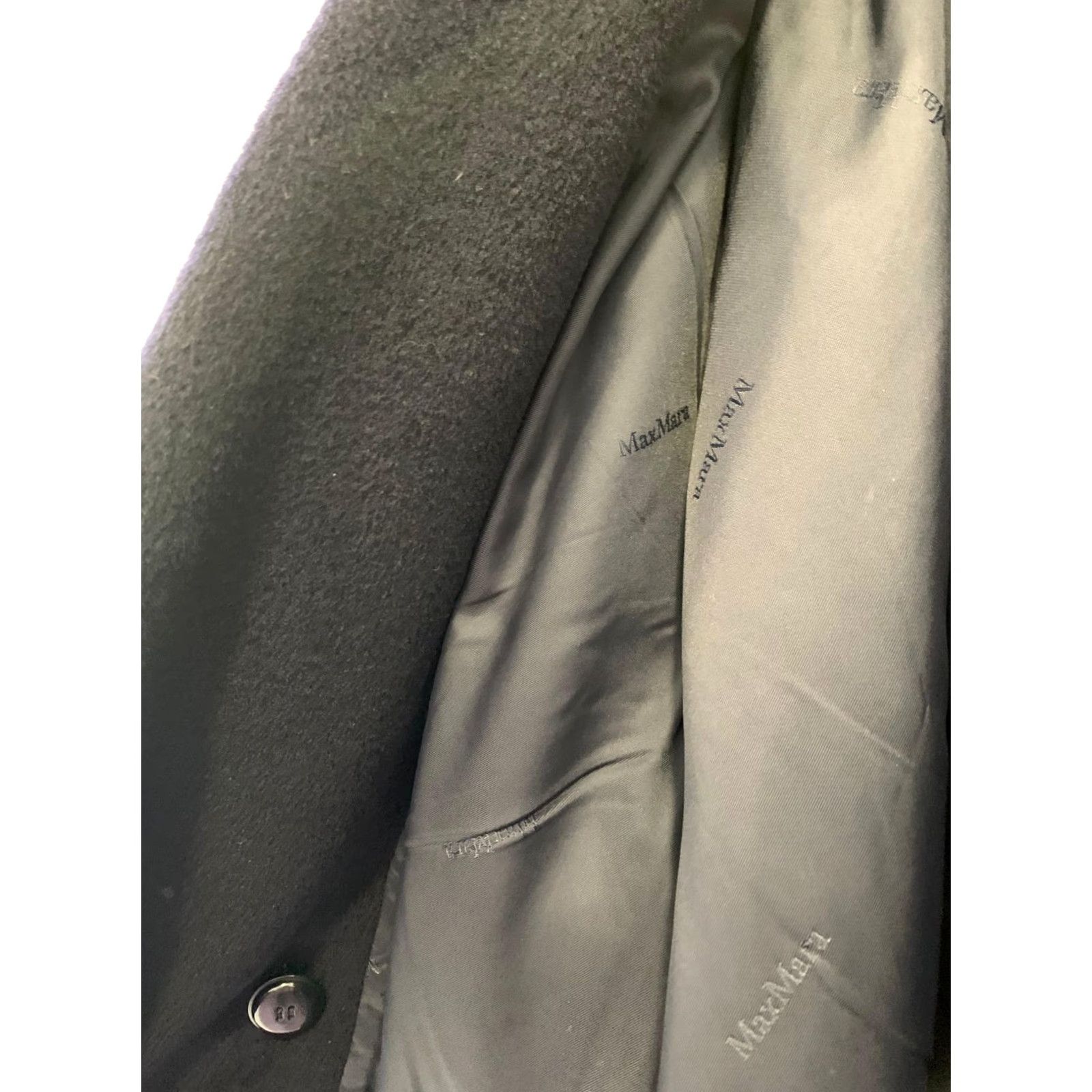 Max Mara Max Mara Wool Overcoat Navy Blue Long XL Mens Italy - Double Breasted Coat Size US XL / EU 56 / 4 - 4 Thumbnail
