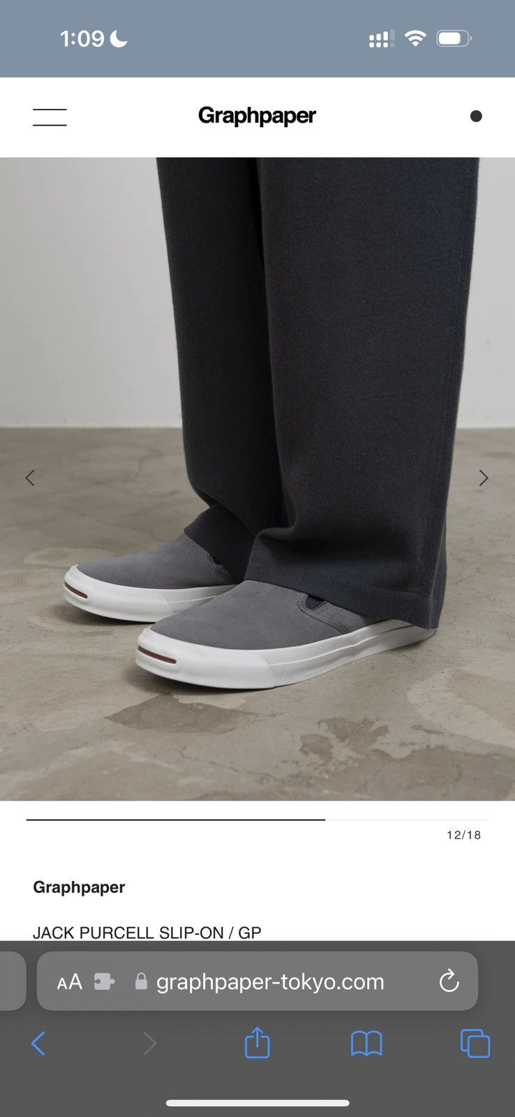 Converse × Graphpaper Graphpaper Jack Purcell SlipOn Size US 9 / EU 42 - 1 Thumbnail