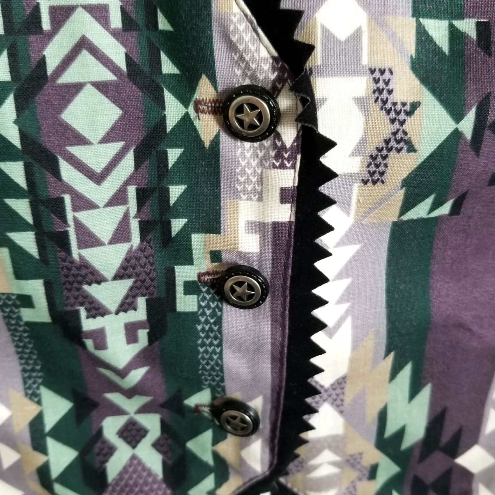 Vintage VINTAGE Roughrider Circle T Aztec Print Tapestry Western Vest Womens Medium USA Size M / US 6-8 / IT 42-44 - 3 Thumbnail