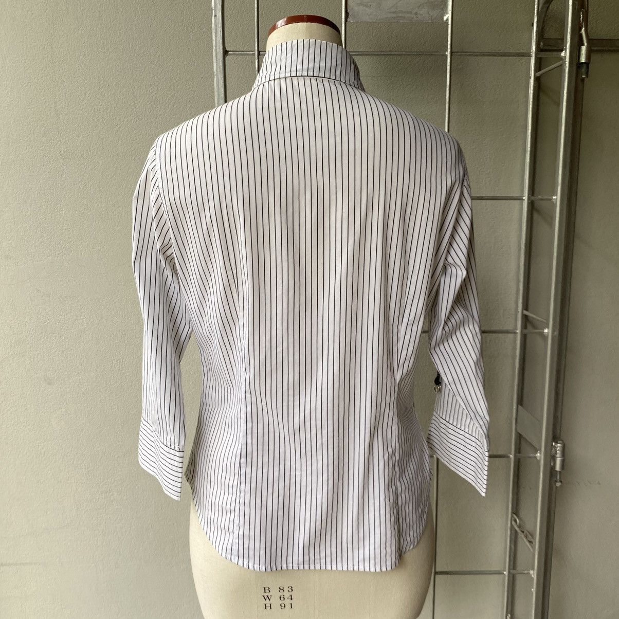MCM MCM White Black Stripe Shirt Size M / US 6-8 / IT 42-44 - 16 Thumbnail