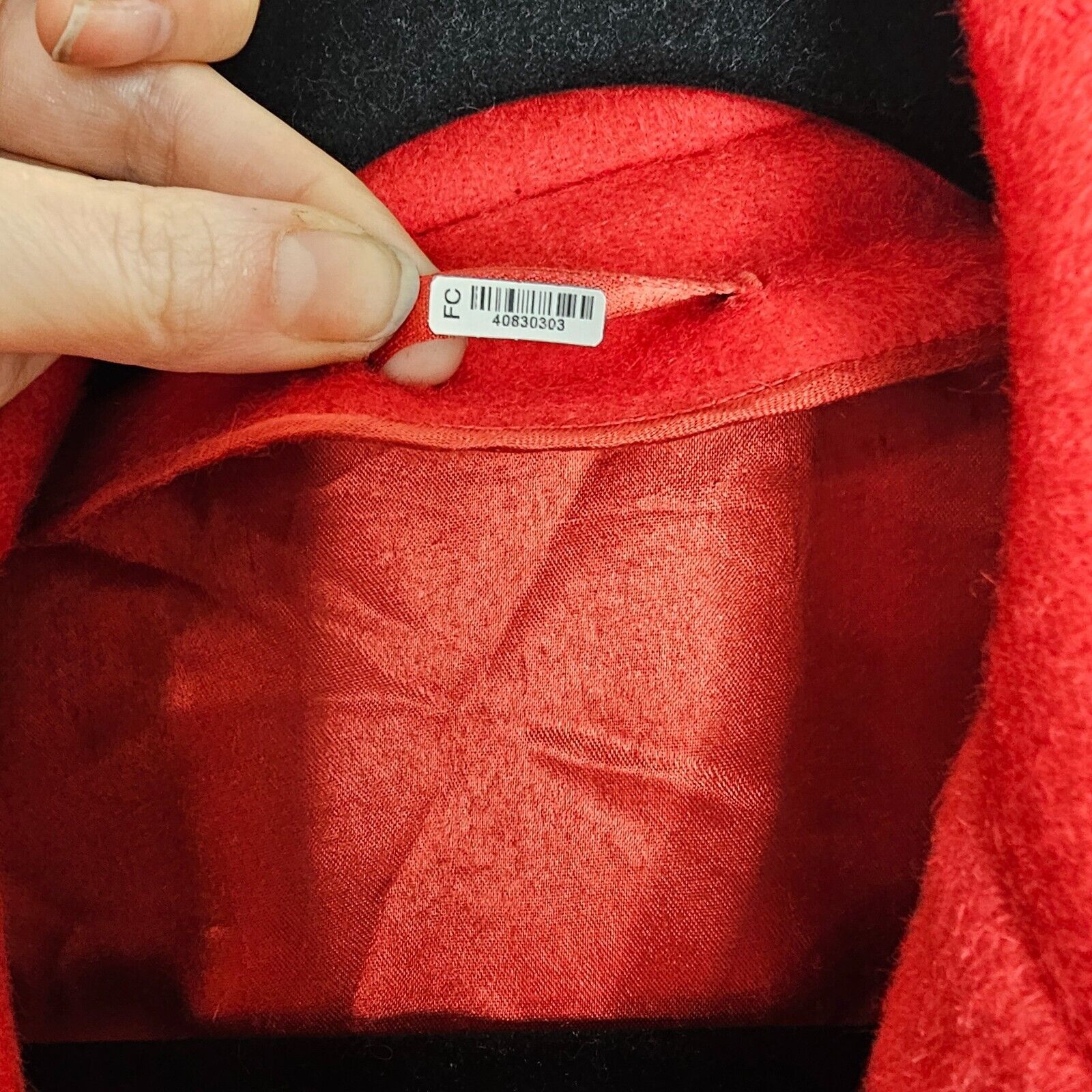 Other Red Felt Long Sleeve Single Button Heavy Long Line Jacket L Size L / US 10 / IT 46 - 8 Thumbnail