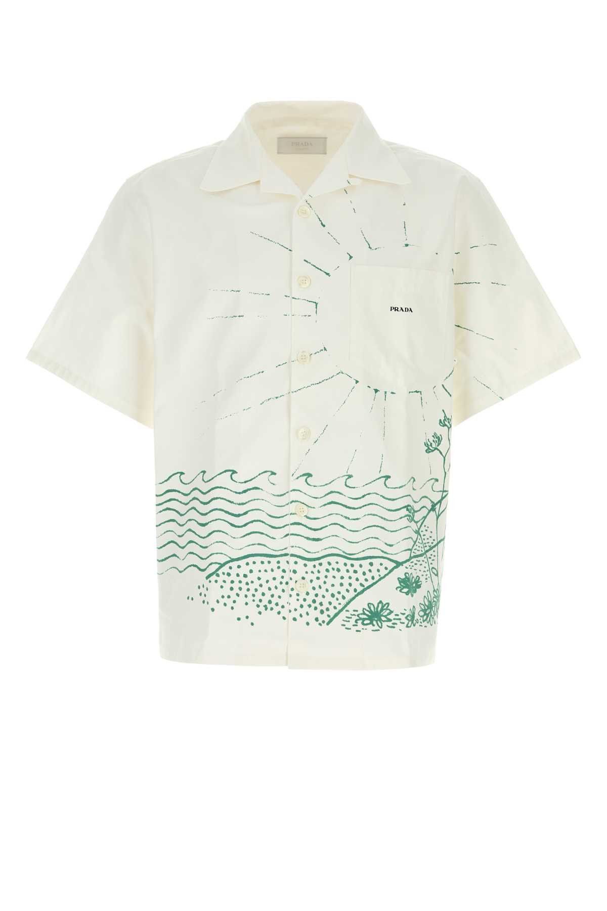 Prada White Poplin Shirt Size US XL / EU 56 / 4 - 1 Thumbnail