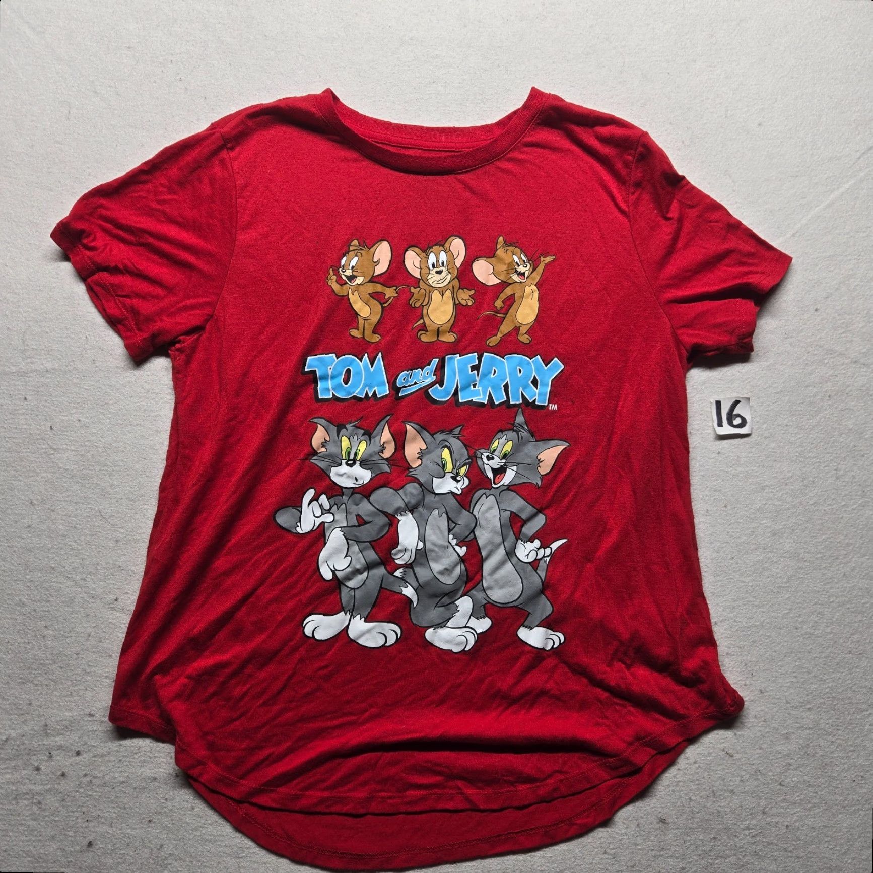 Vintage Warner Bros. Tom and Jerry Red T-Shirt Short Sleeve Adult Women's M Casual Cartoon Comics Size M / US 6-8 / IT 42-44 - 2 Thumbnail