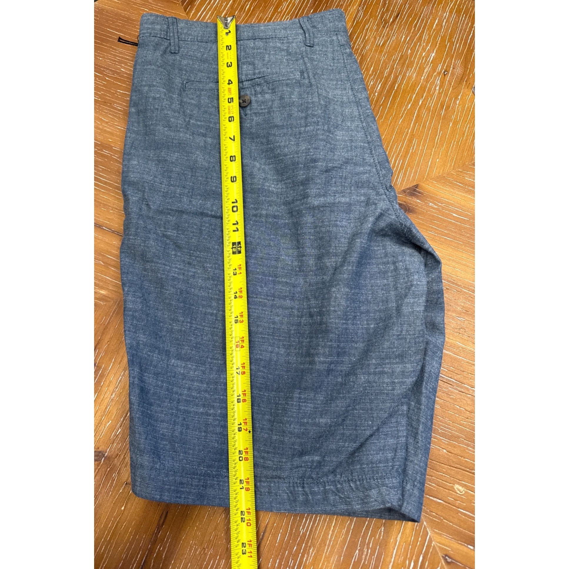 Other Mens Blue Chambray Flat-Front Casual Shorts With Button & Zi Size 26" / US 2 / IT 38 - 6 Thumbnail