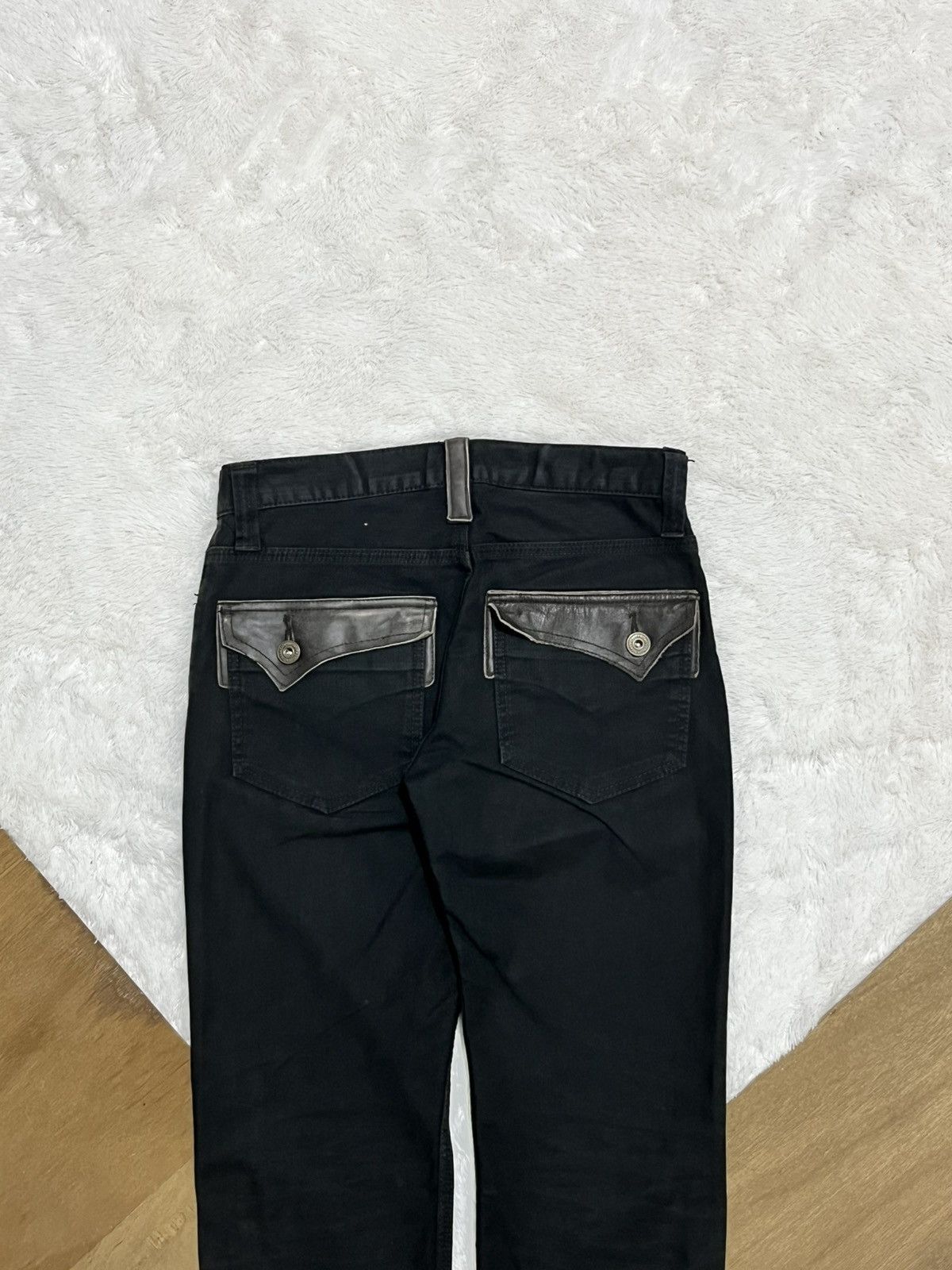 Other Twenty Works Black Leather Pocket Jeans Y2K Japan Size US 30 / EU 46 - 8 Thumbnail