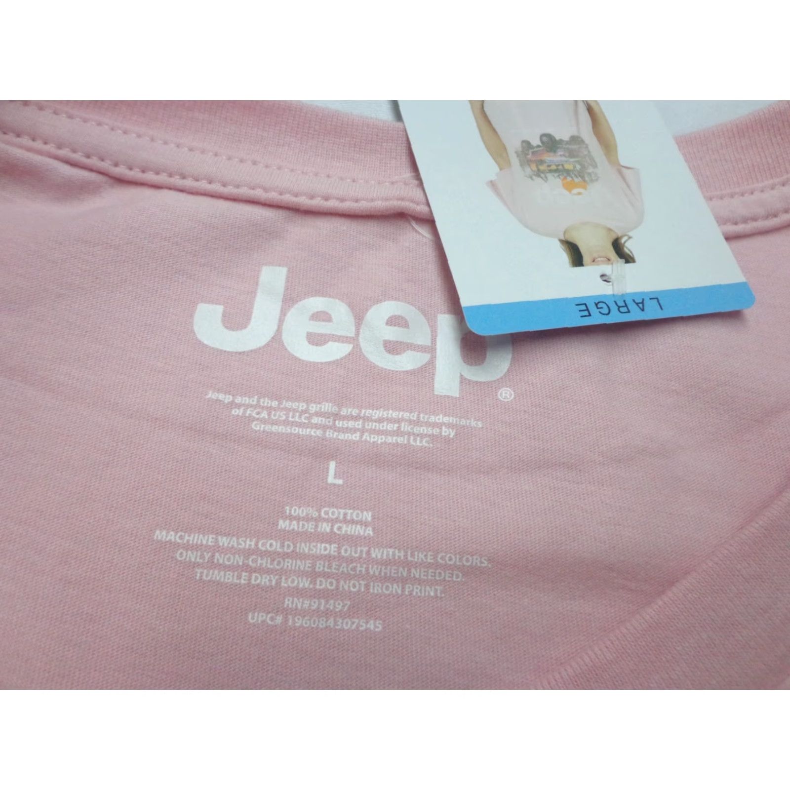 Jeep Jeep T-Shirt Pink L Regular Unisex Adults Cotton Short Sleeve New Size L / US 10 / IT 46 - 3 Thumbnail